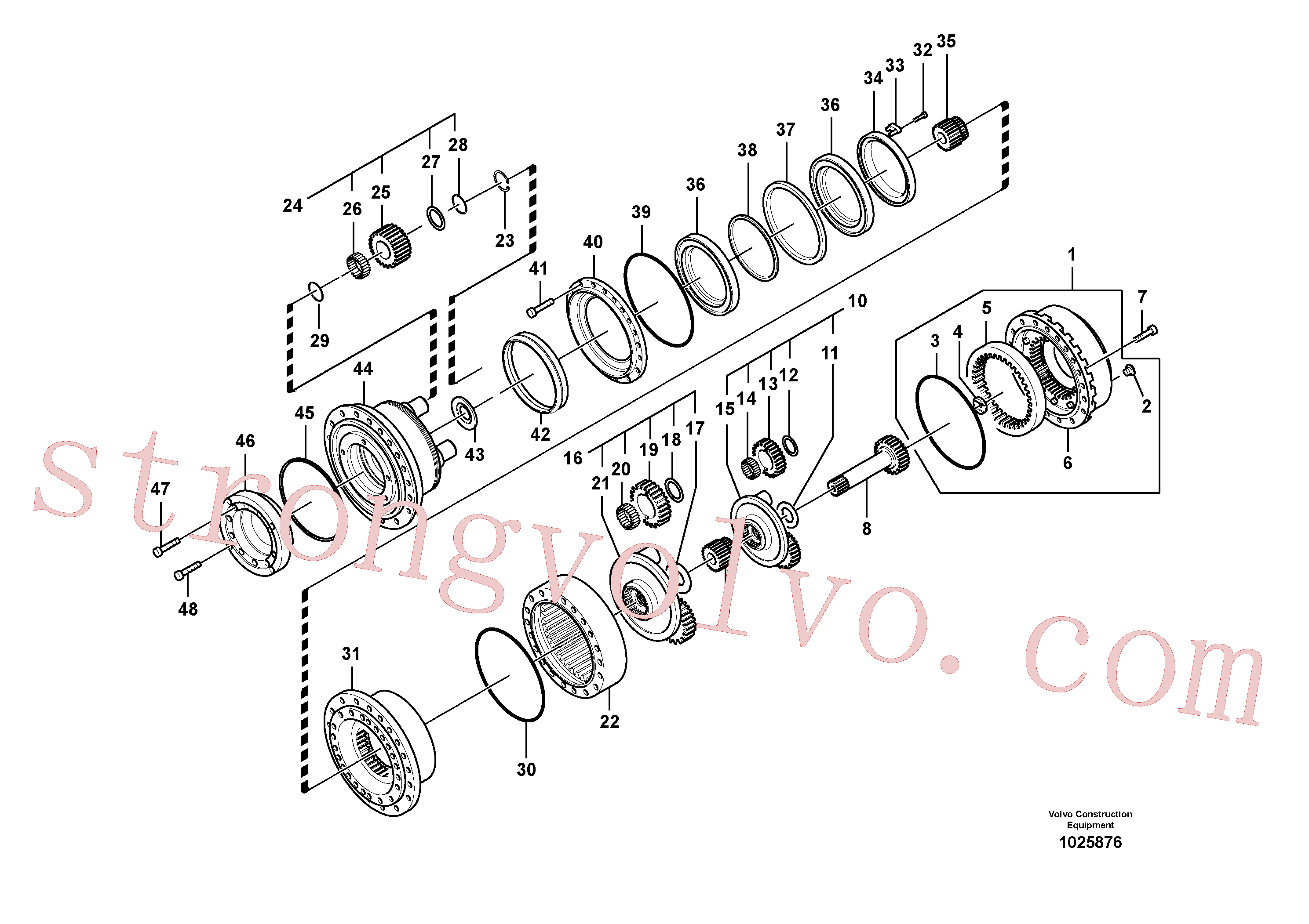 Atacado VOE14592003 Eixo de redução Volvo escavadeira