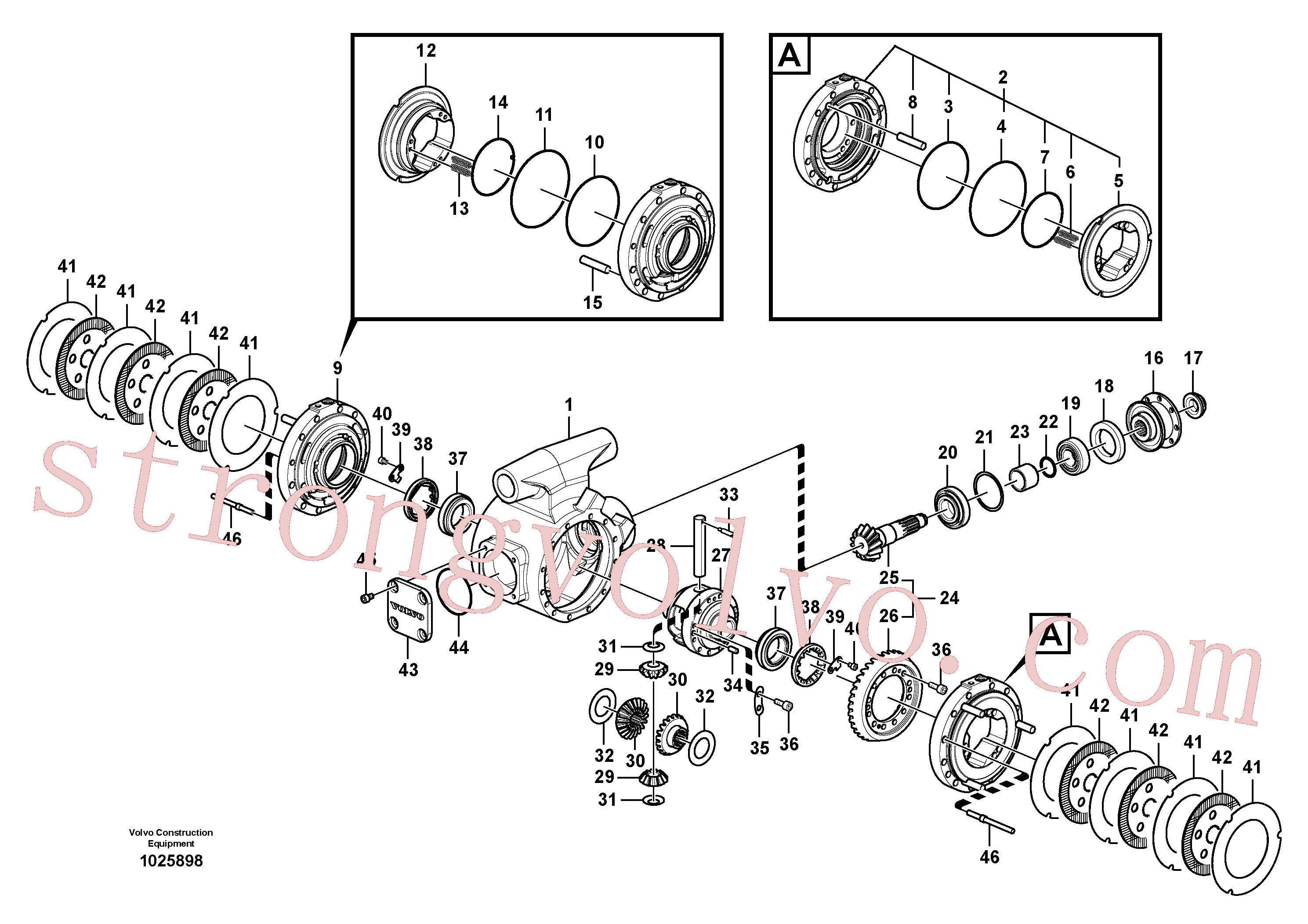SA9511-22095 Volvo Diferencial, eixo dianteiro(1025898 Montagem)