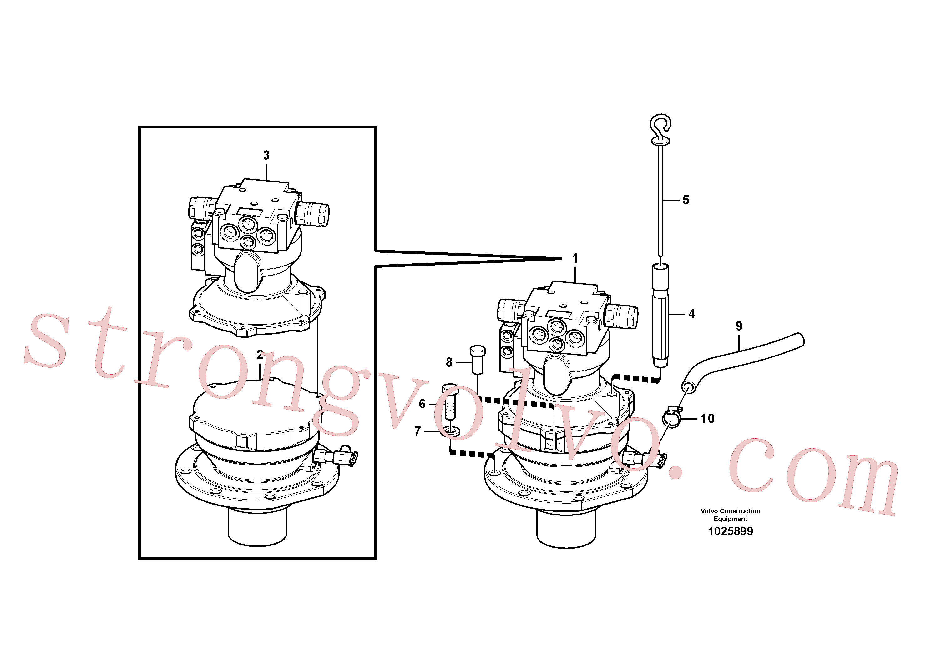VOE14530846 Volvo Motor de rotação com peças de montagem(1025899 Montagem)