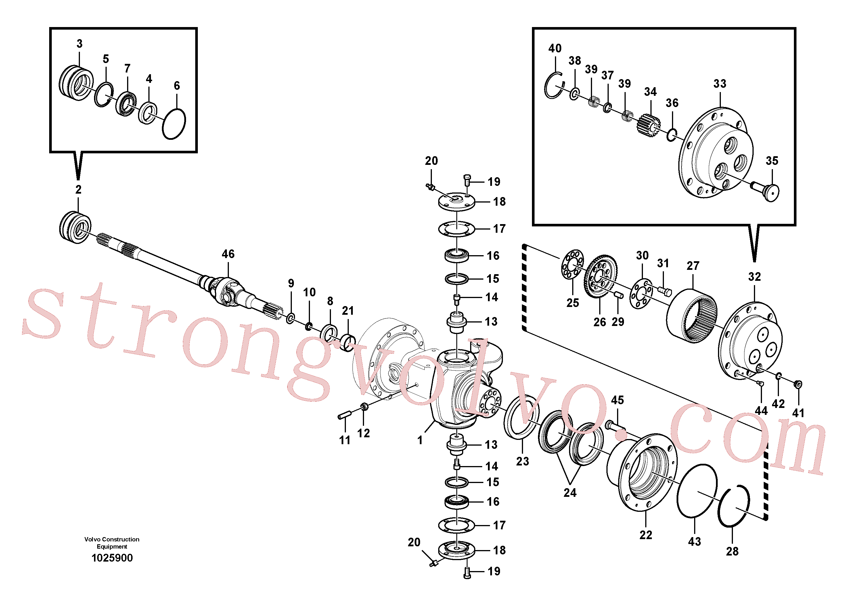 SA9511-12026 Volvo Redução do cubo, eixo dianteiro(1025900 Montagem)