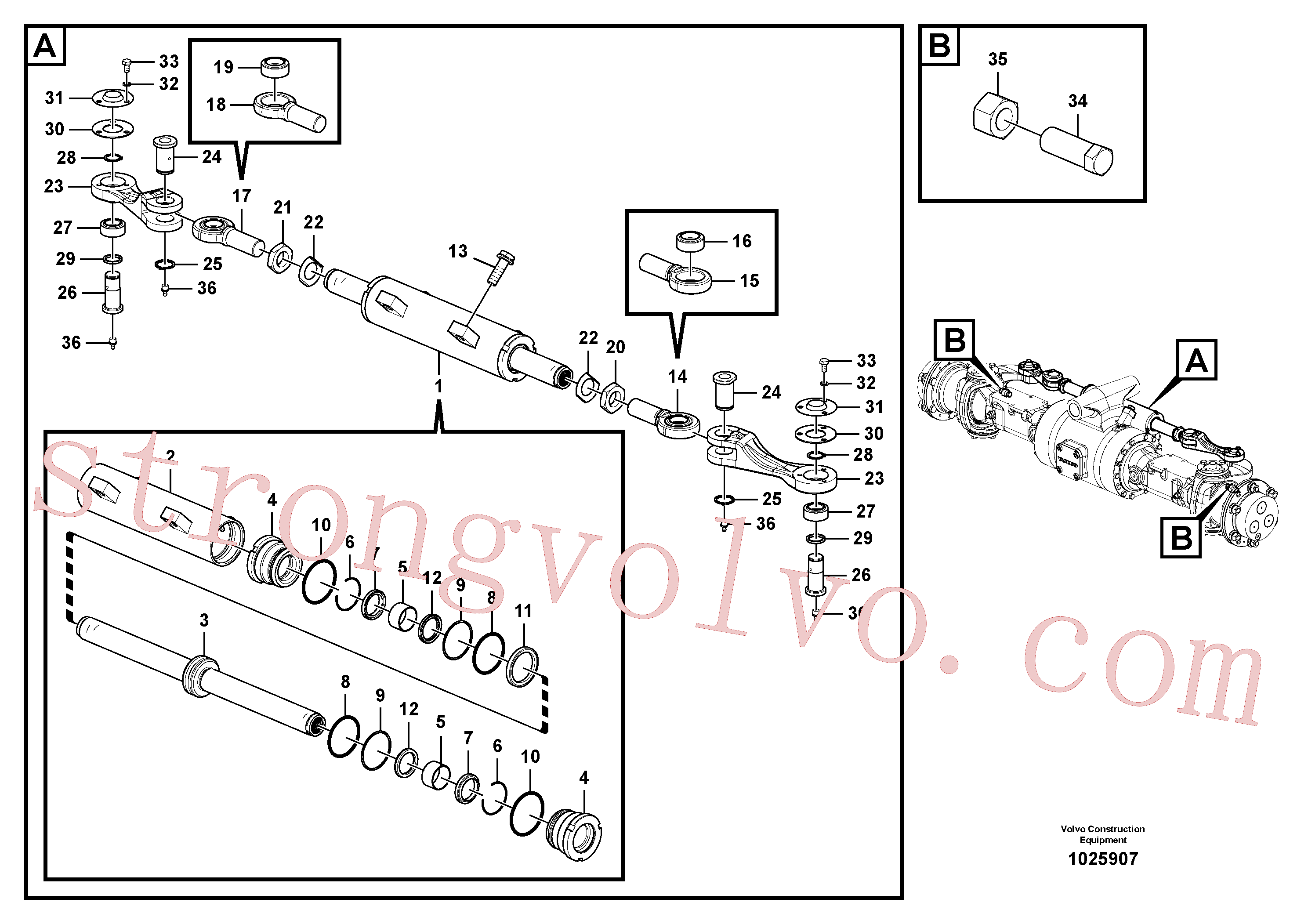 VOE990589 Volvo Sistema de direcção(1025907 Montagem)