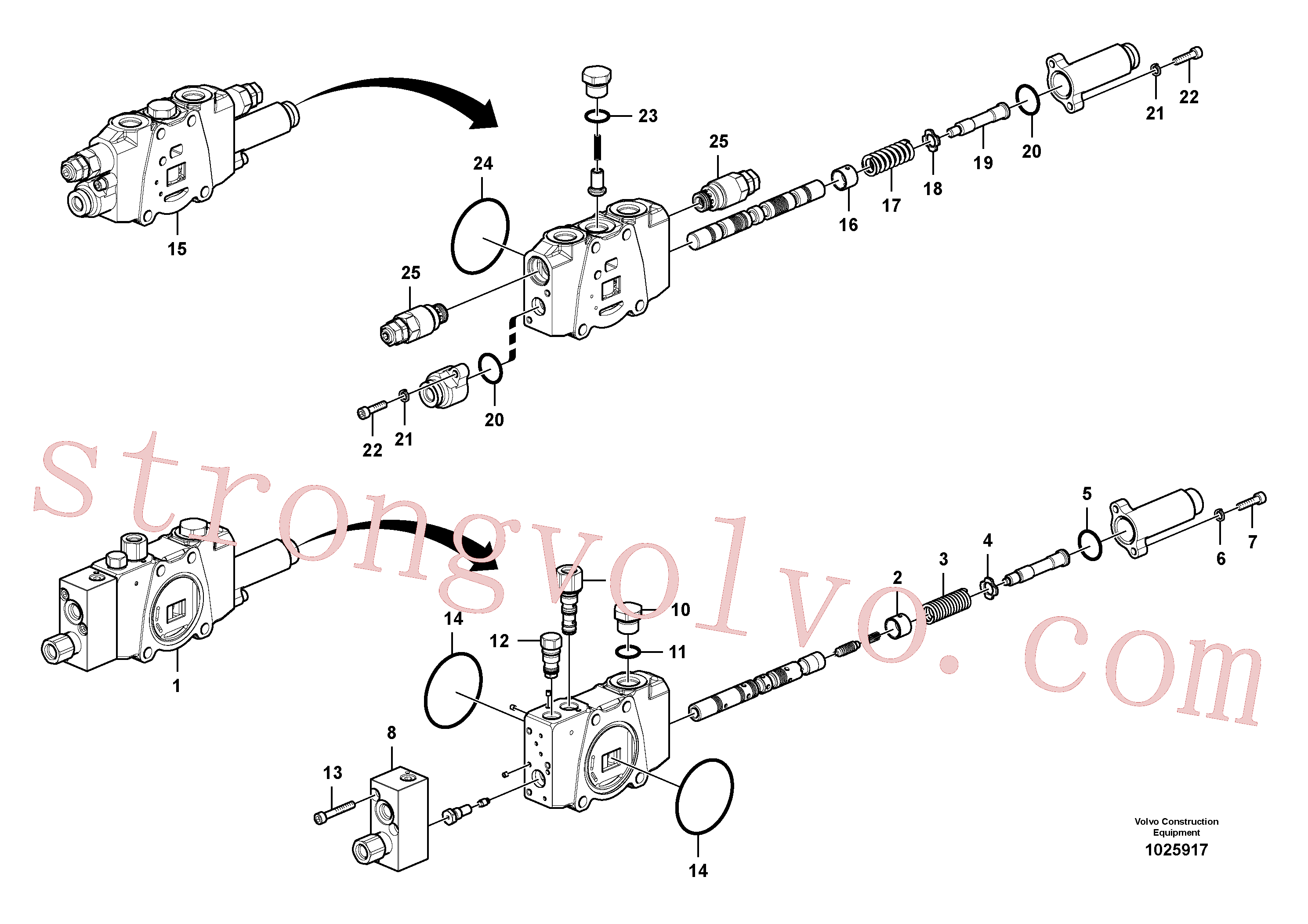 VOE14549180 Volvo Válvula mestra de comando(1025917 Montagem)