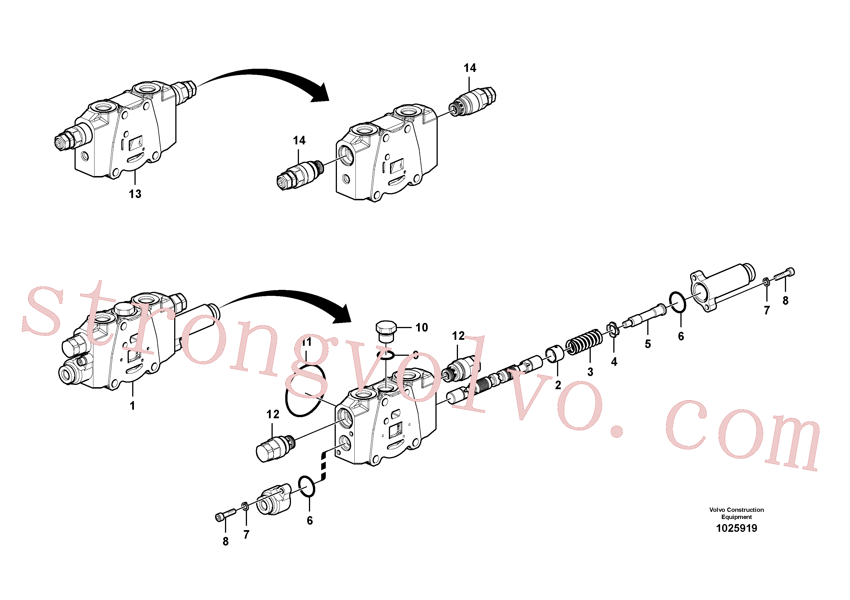 SA7253-03051 Volvo Válvula mestra de comando(1025919 Montagem)
