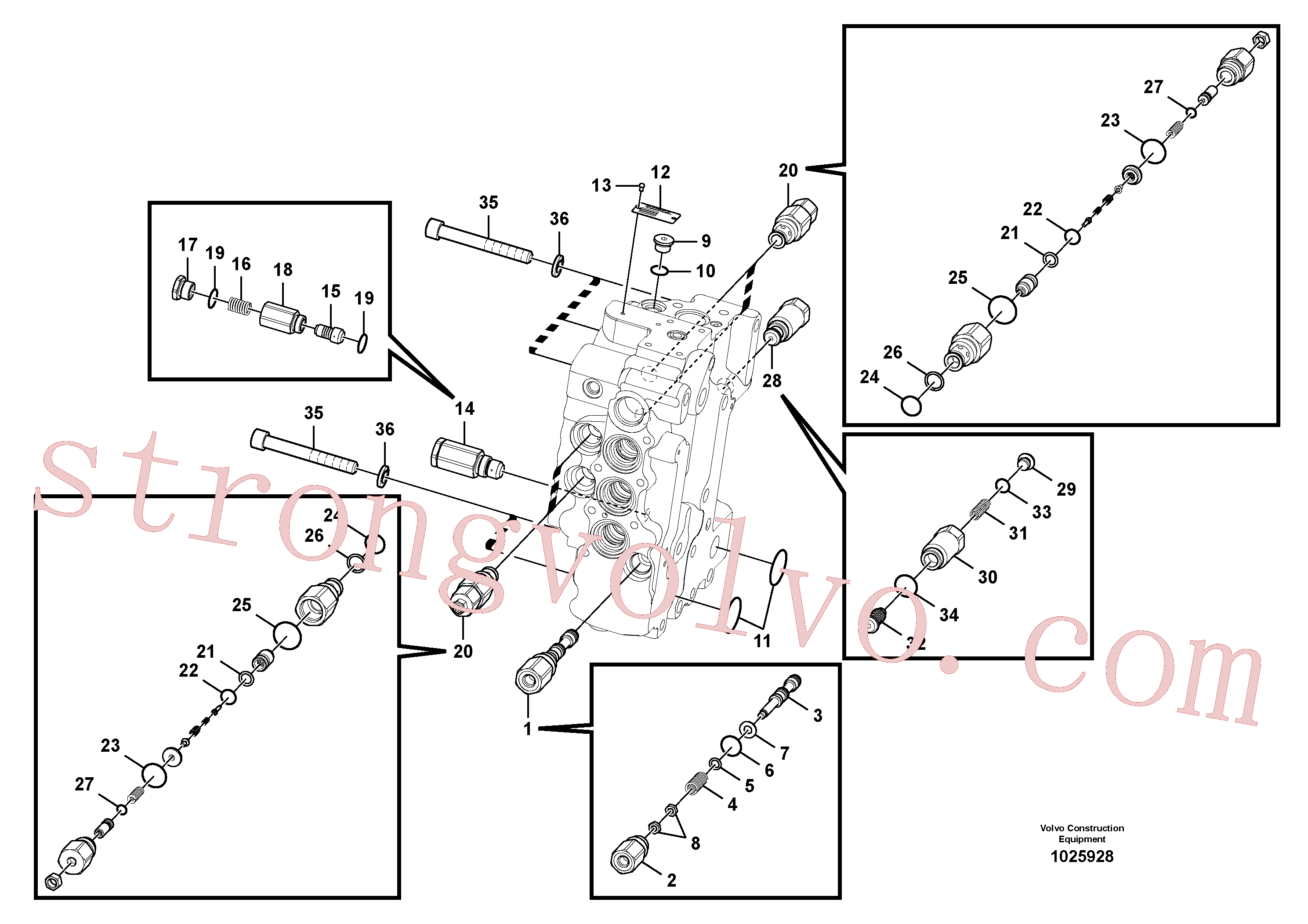 VOE14602563 Volvo Válvula mestra de comando(1025928 Montagem)