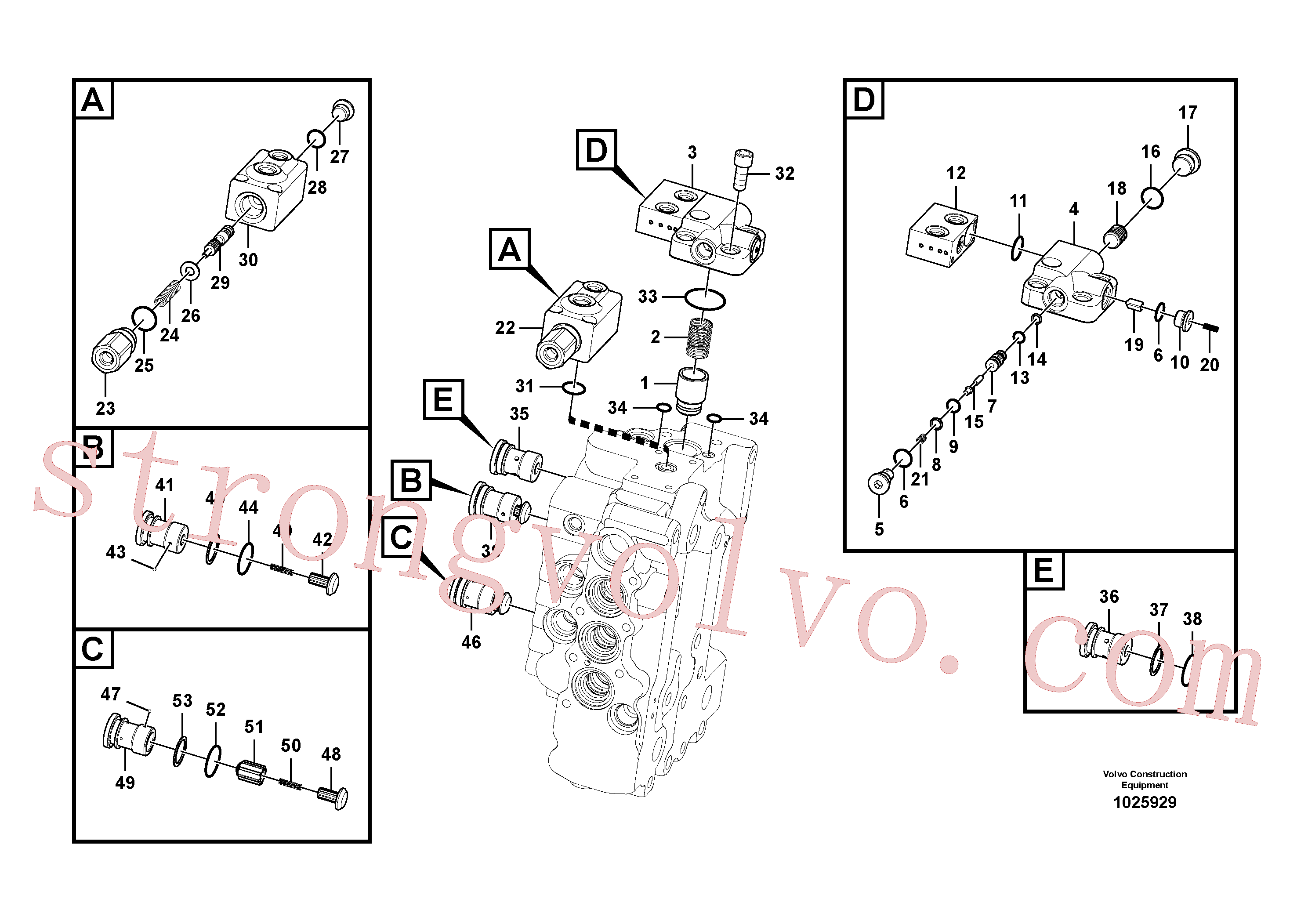 VOE14531324 Volvo Válvula mestra de comando(1025929 Montagem)