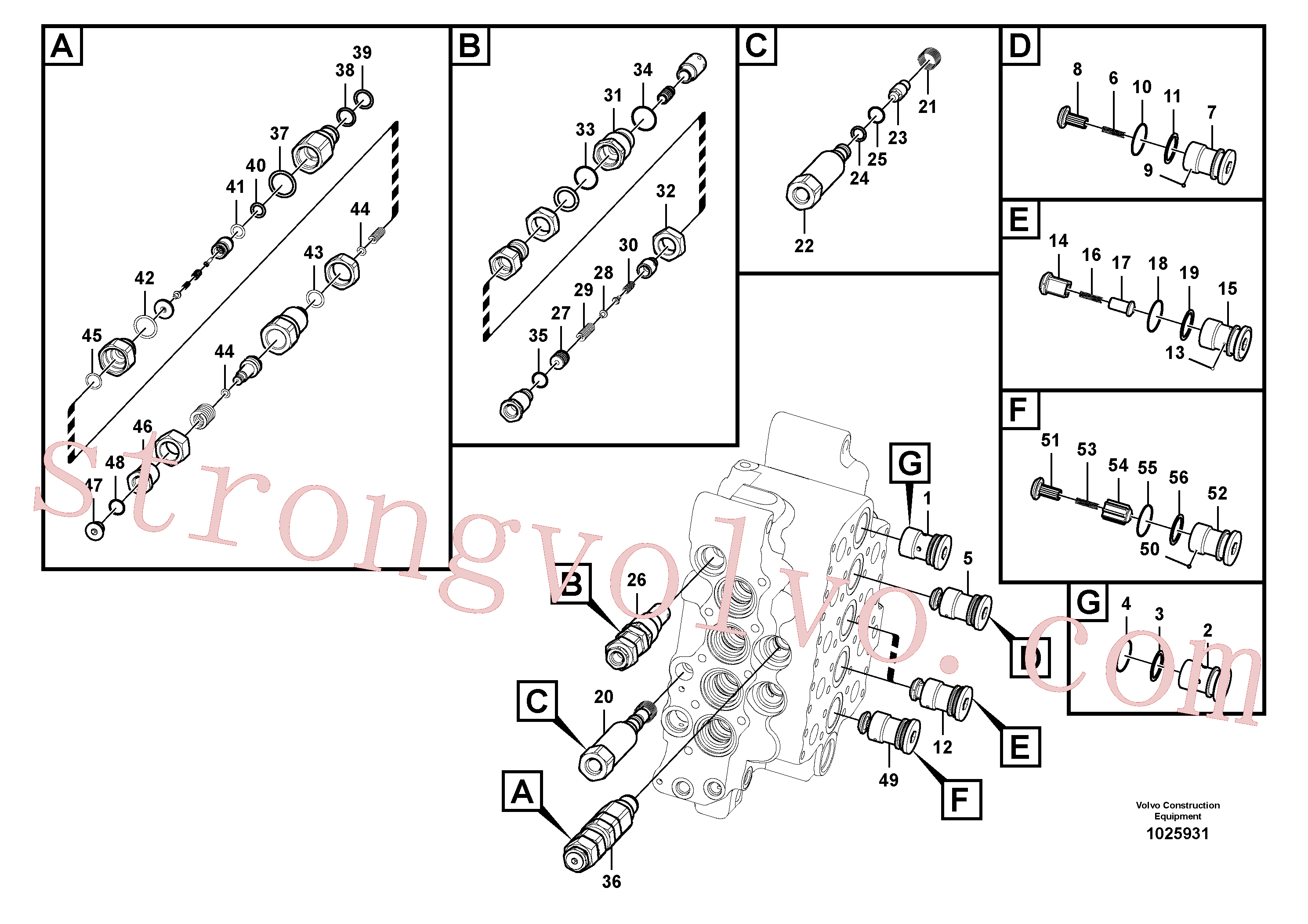 SA7273-10380 Volvo Válvula mestra de comando(1025931 Montagem)