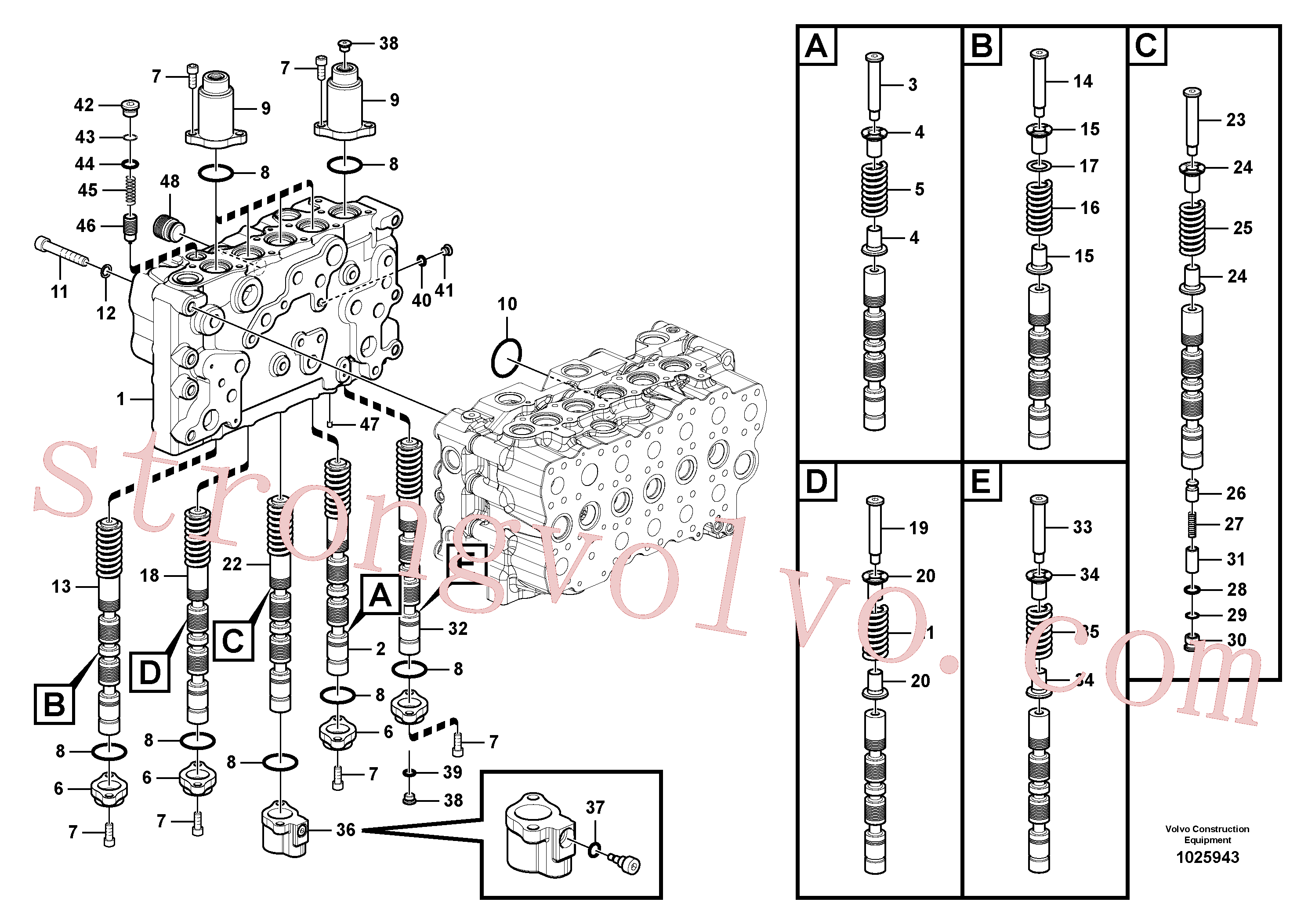 VOE14634178 Volvo Válvula mestra de comando(1025943 Montagem)