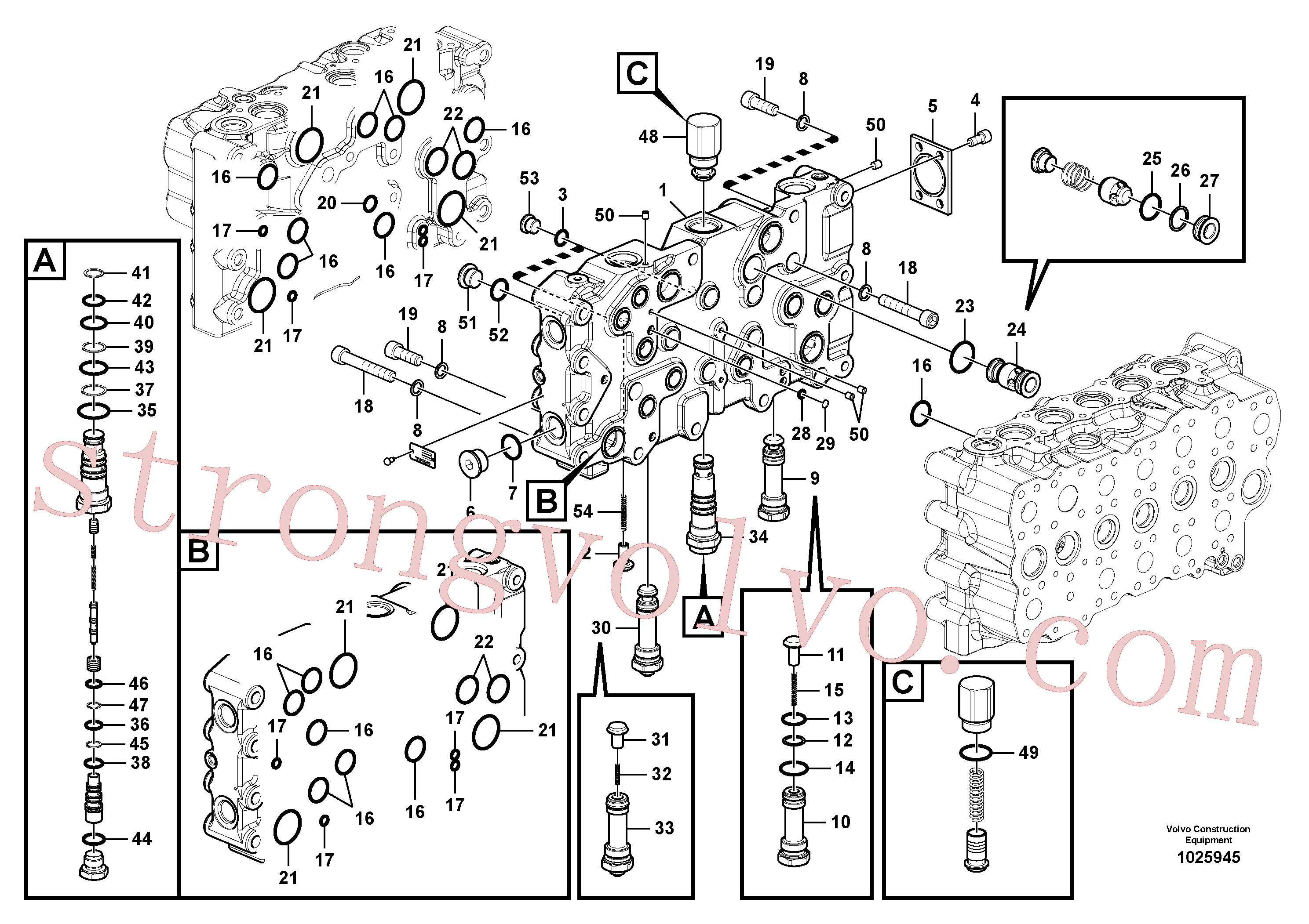 VOE14634178 Volvo Válvula mestra de comando(1025945 Montagem)
