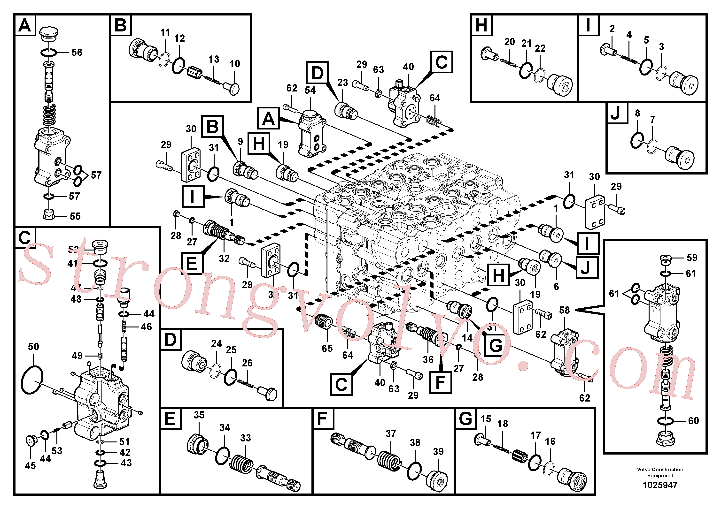 VOE14597157 Volvo Válvula mestra de comando(1025947 Montagem)