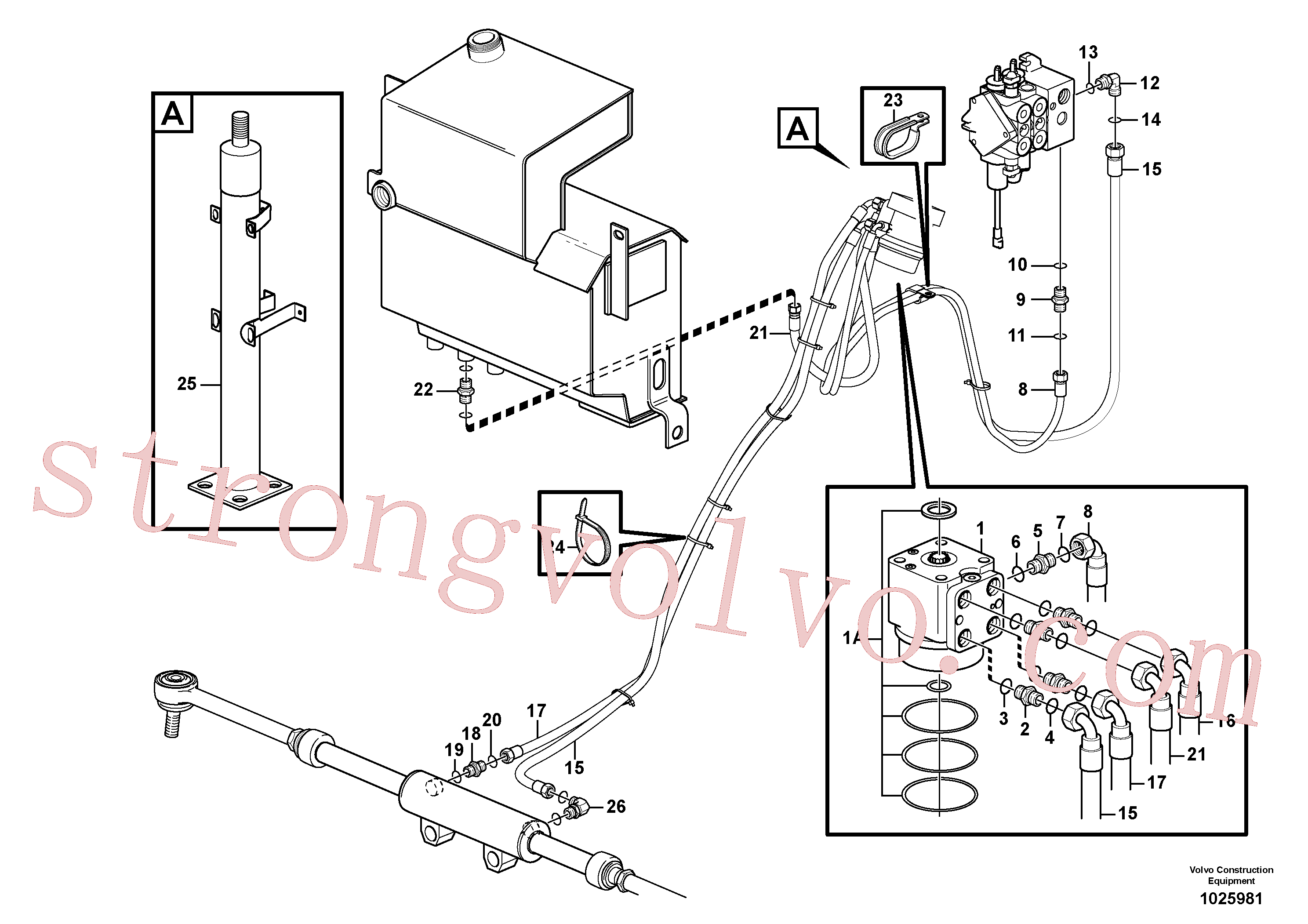 VOE935640 Volvo Válvula de comando(1025981 Montagem)