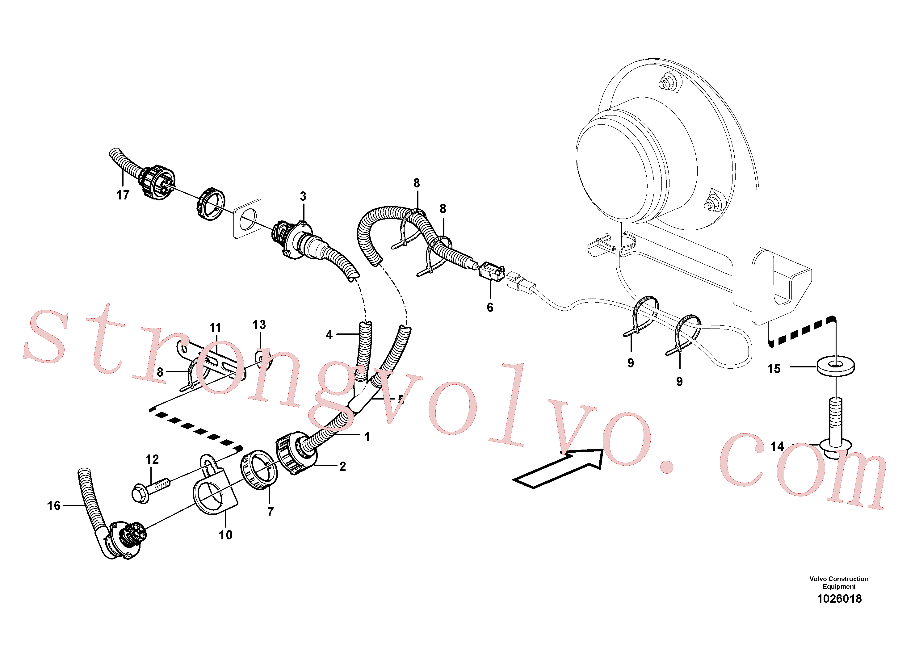 VOE4973473 Volvo Cablagem, luz estroboscópica(1026018 Montagem)