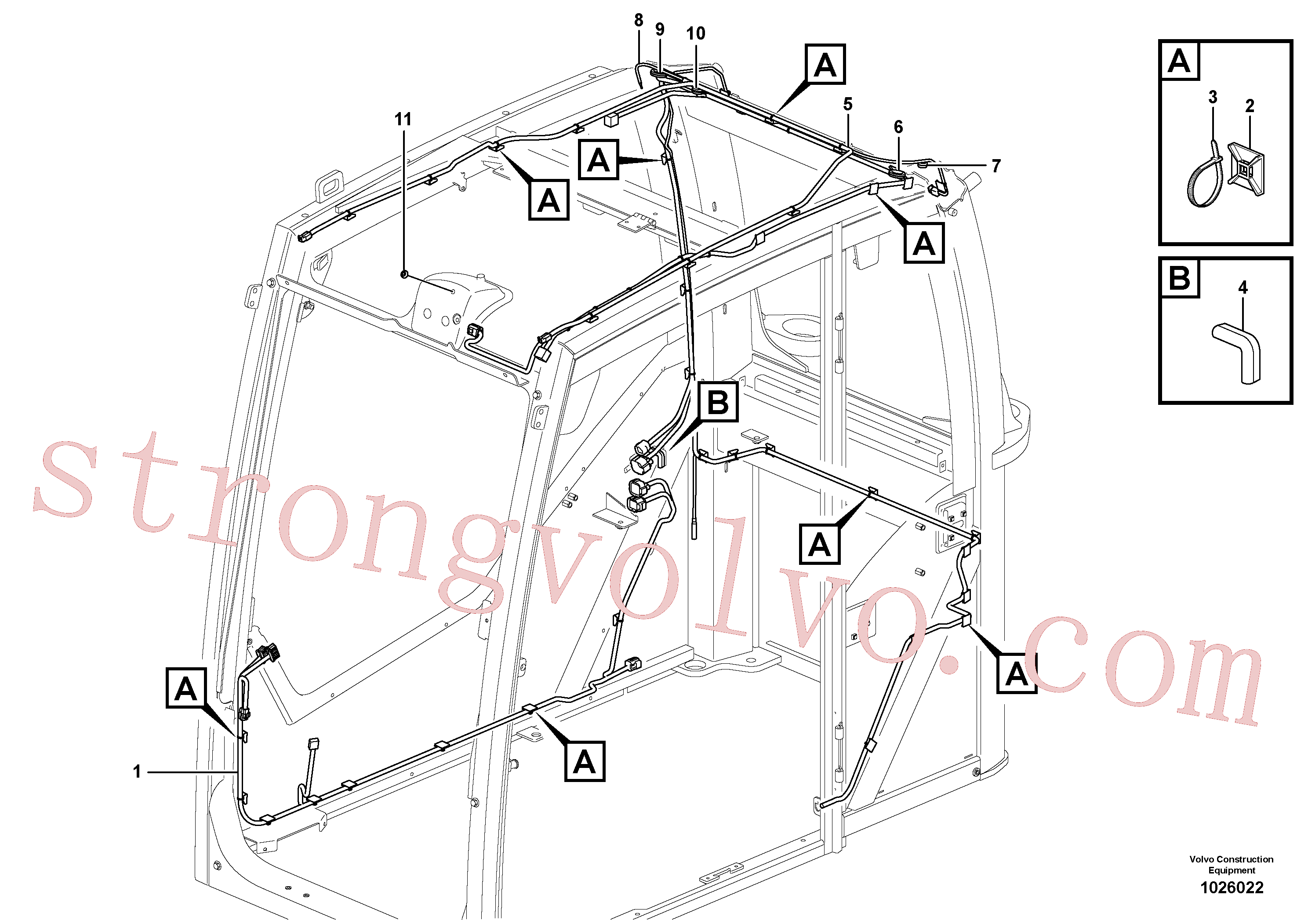VOE961955 Volvo Cablagem, cabina(1026022 Montagem)