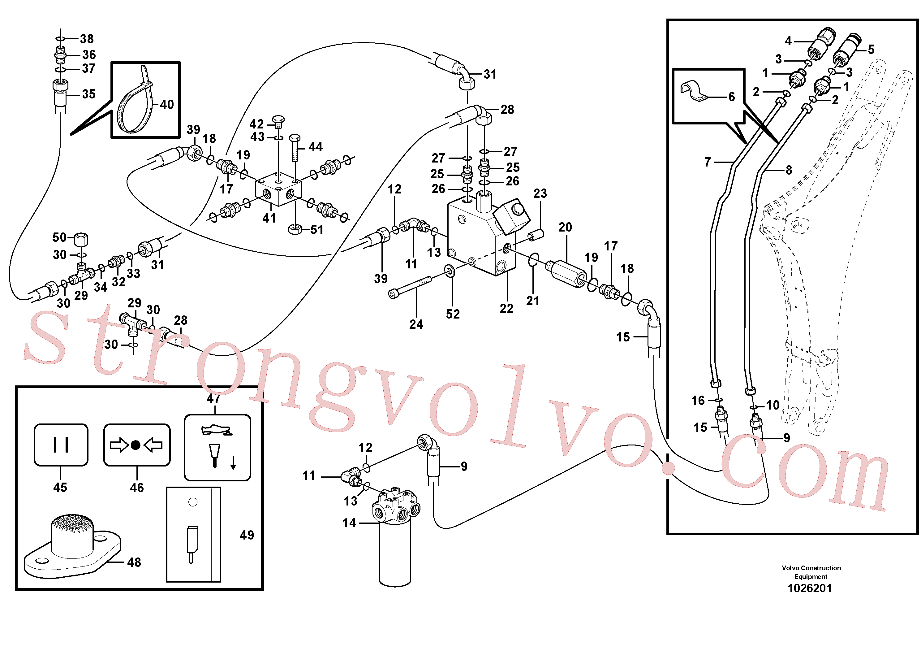 VOE935436 Volvo Sistema hidráulico, martelo(1026201 Montagem)