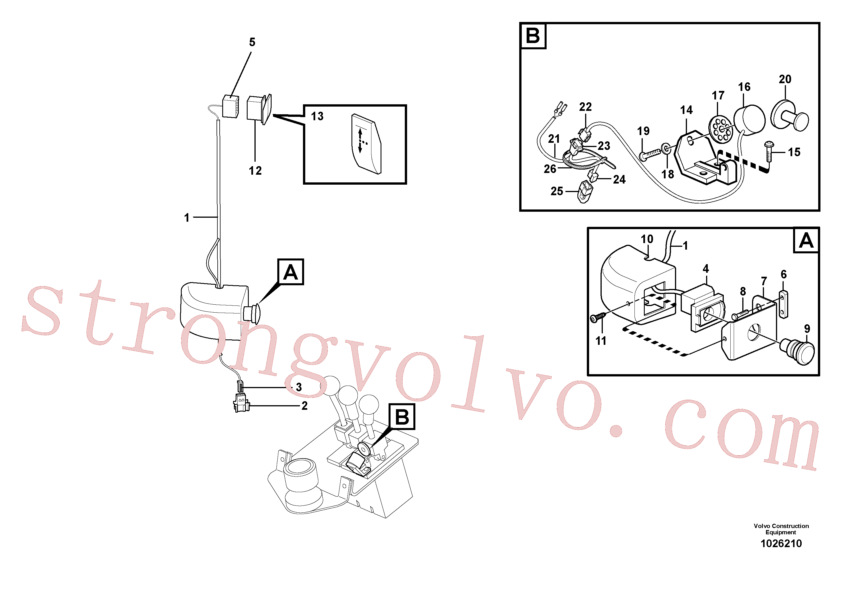 VOE4803274 Volvo Cablagem, batente, 3ª função hidráulica(1026210 Montagem)