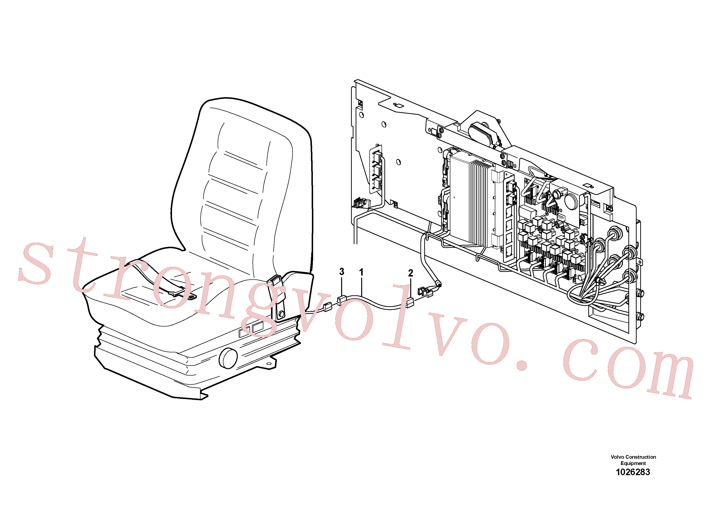 VOE14212875 Volvo Cablagem para banco do operador com aquecimento(1026283 Montagem)