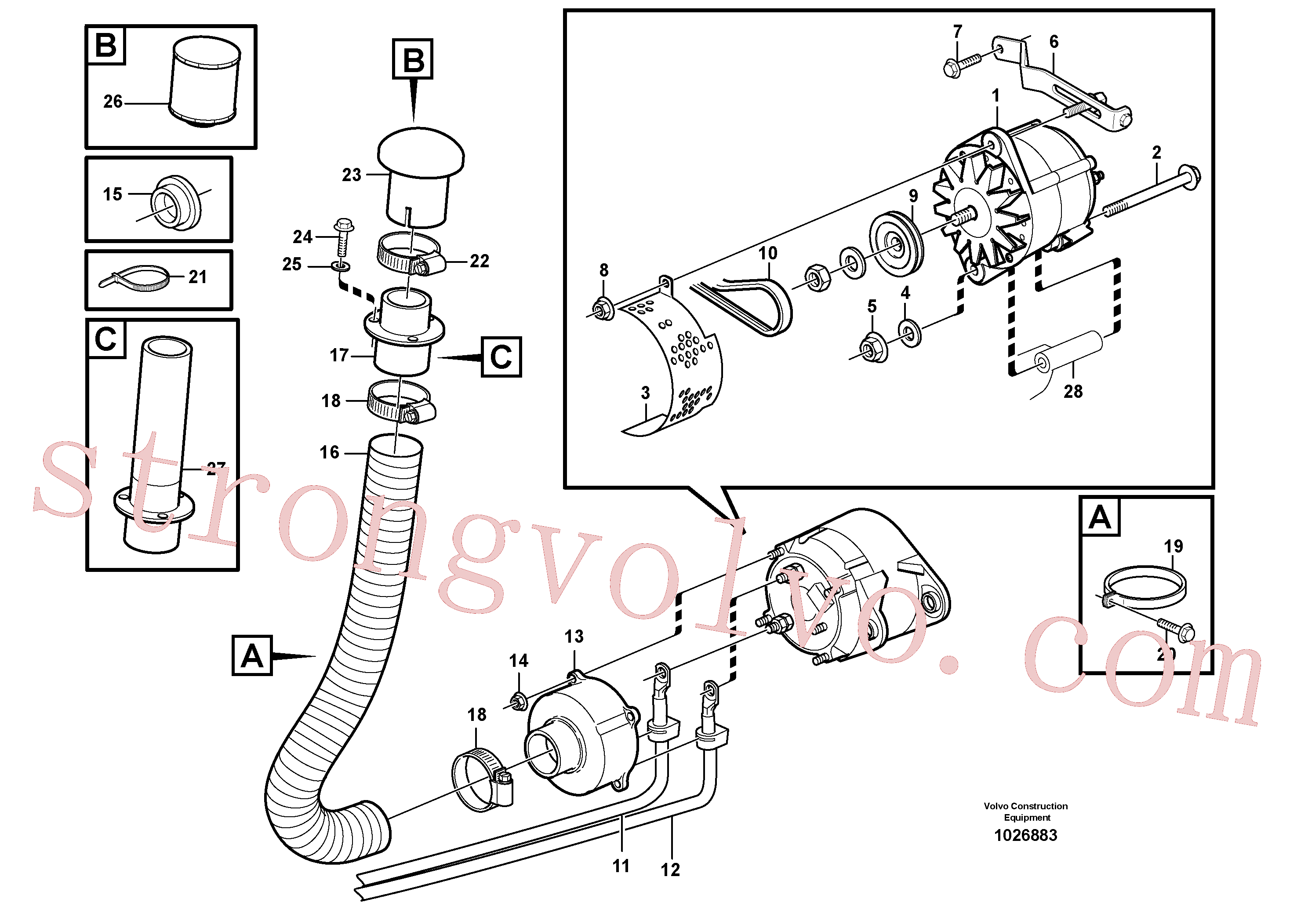 Atacado VOE11435346 Conexão mangueira Volvo escavadeira