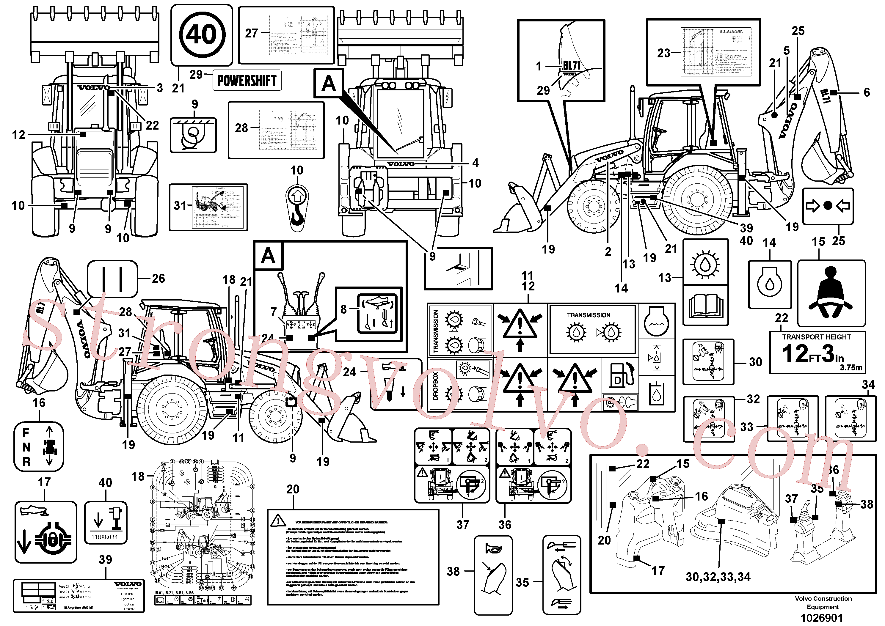 VOE11884333 Volvo Placas de sinalização e etiquetas adesivas(1026901 Montagem)