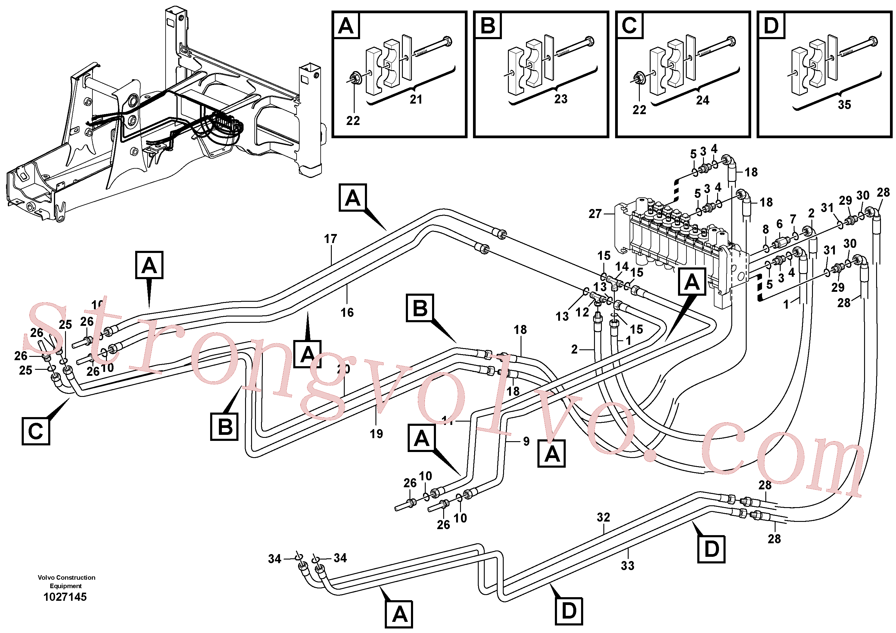 VOE936811 Volvo Hidráulica do carregador (elevação e rotação)(1027145 Montagem)
