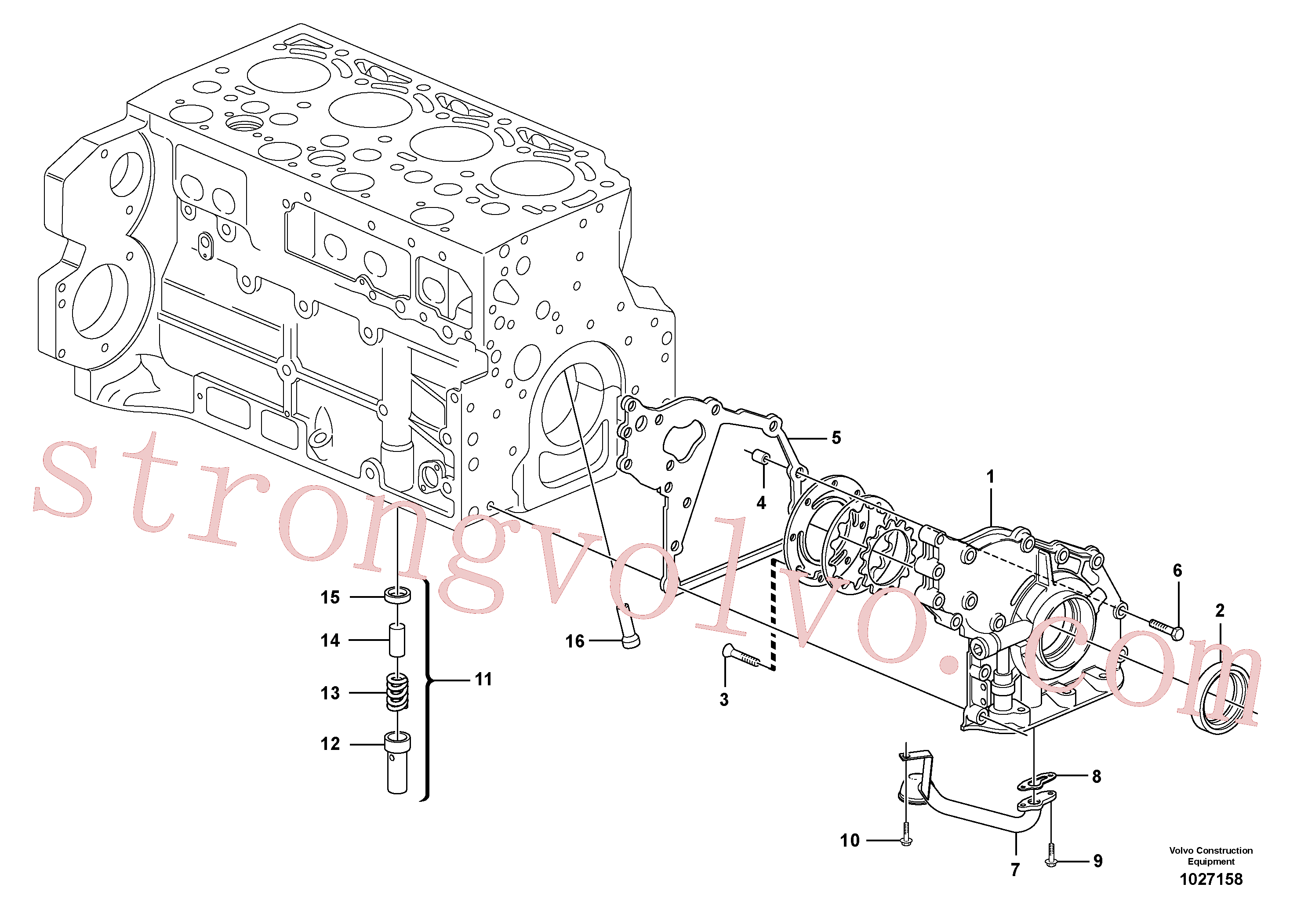 VOE11700272 Volvo Sistema de óleo lubrificante(1027158 Montagem)