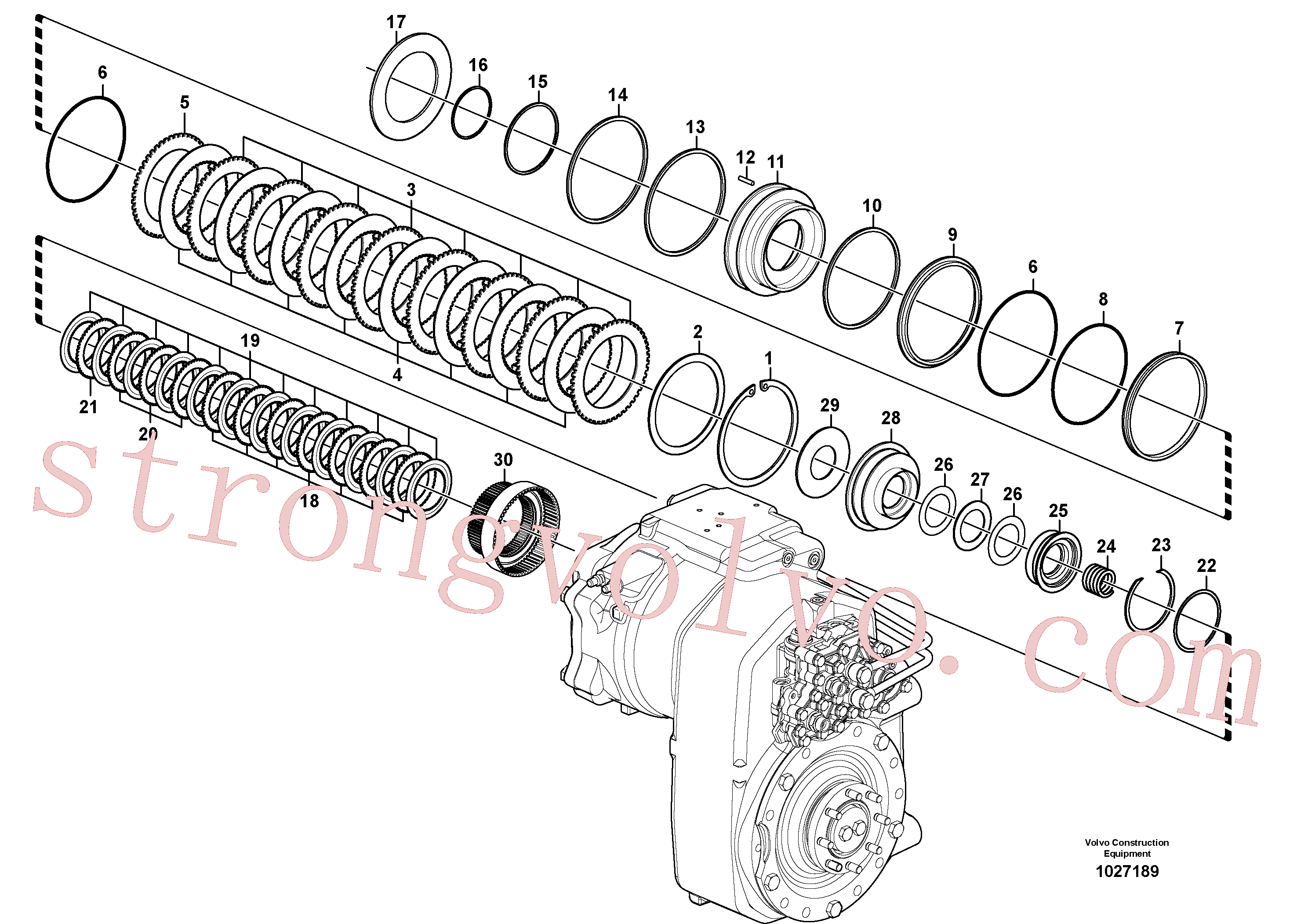 SA8220-11840 Volvo Caixa de transferência, acoplamento hidráulico(1027189 Montagem)