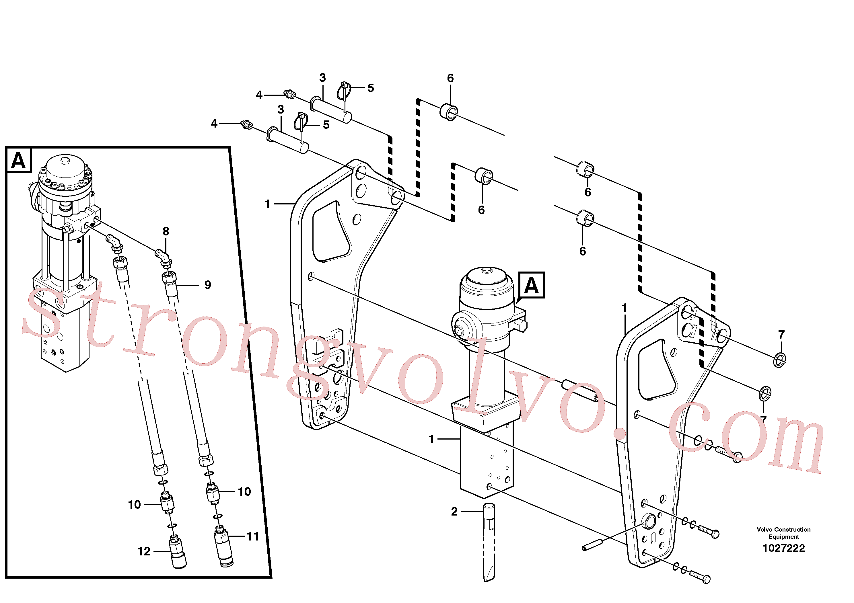 VOE955912 Volvo Retentor para o martelo(1027222 Montagem)