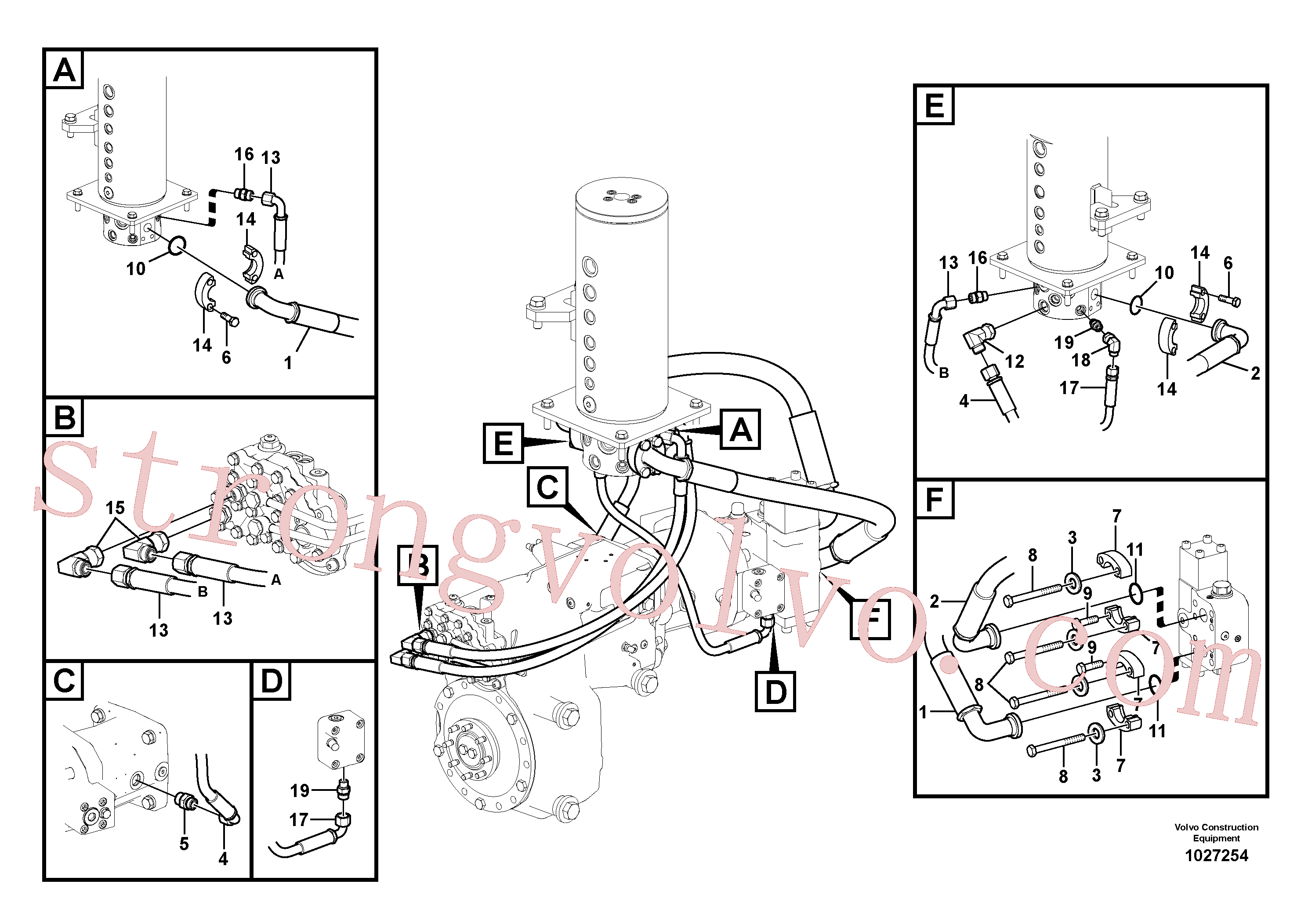 VOE937147 Volvo Linha da rótula, rótula ao motor de curso(1027254 Montagem)