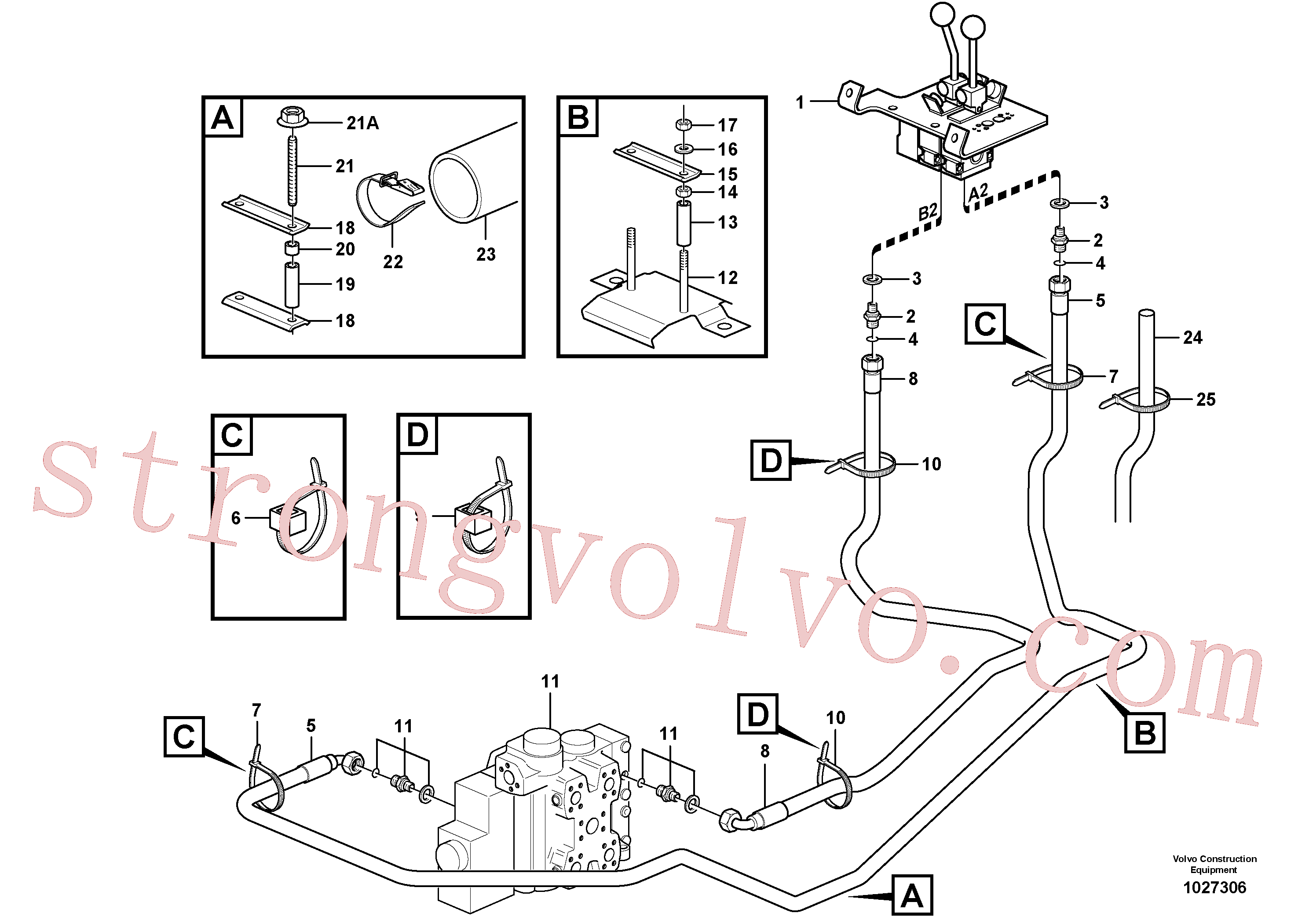 VOE935860 Mangueira completa Volvo escavadeira