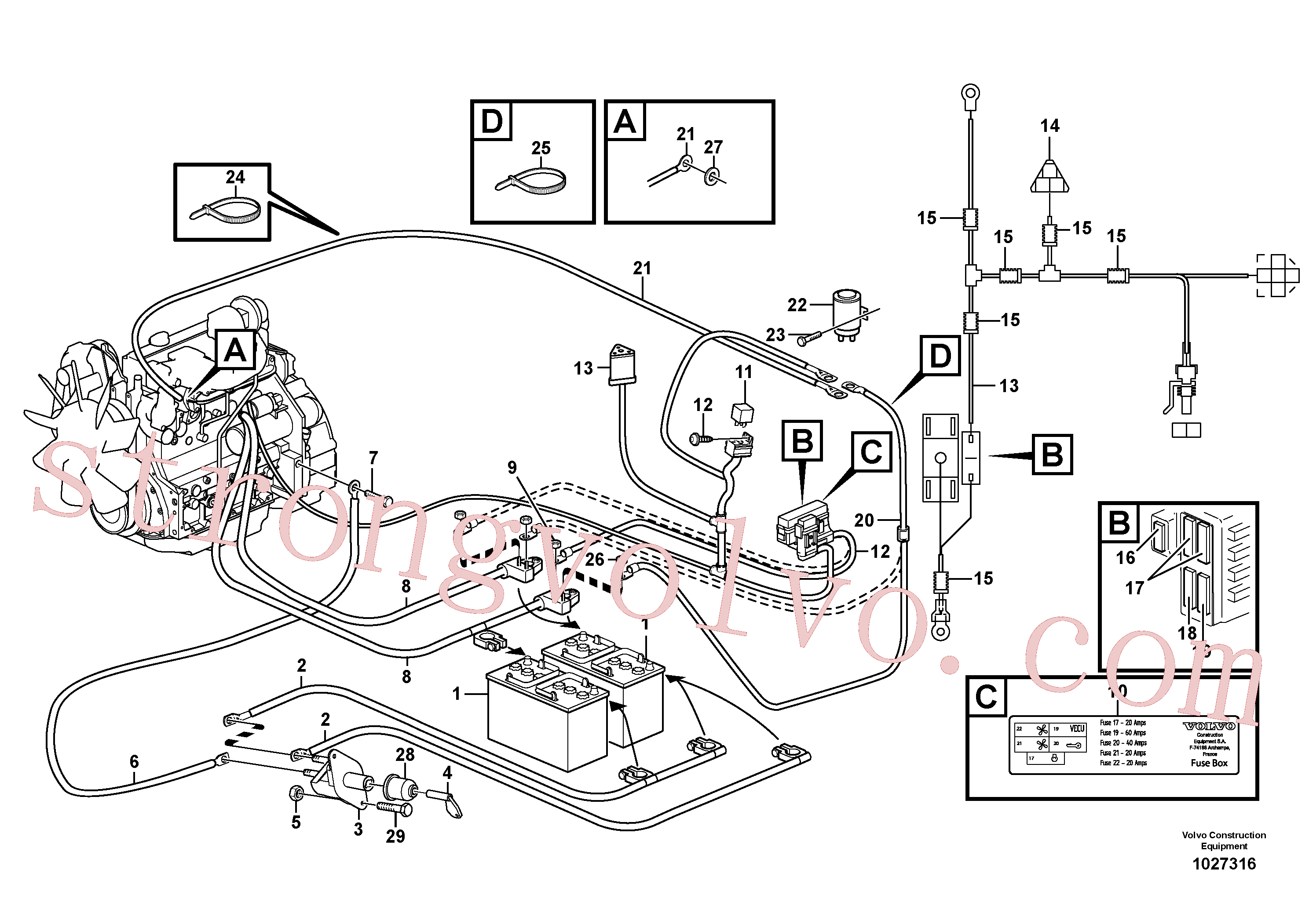 Volvo VOE983302 Porca sextavada Volvo Acessórios para escavadeira