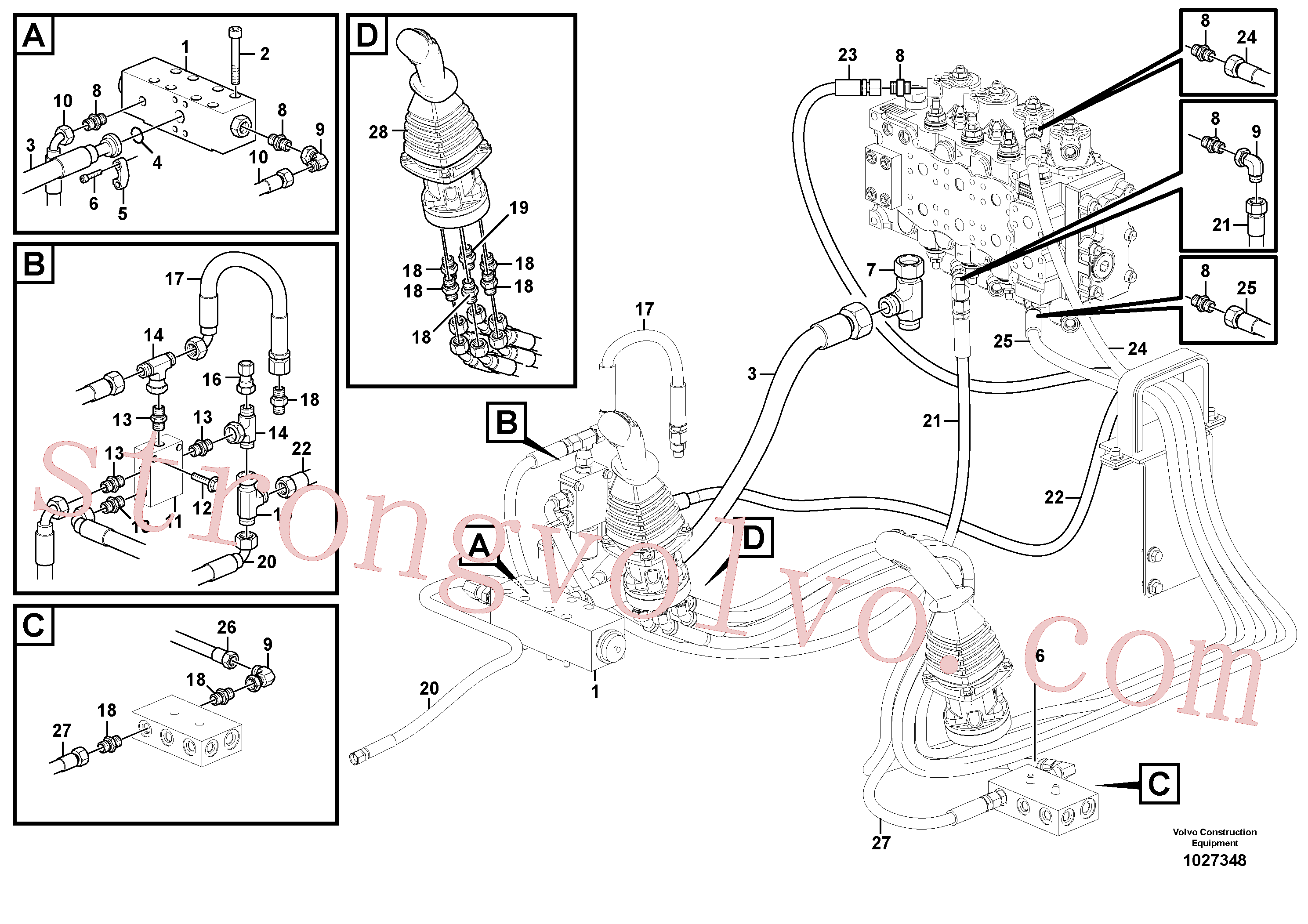 SA9403-03224 Volvo Sistema servomotor, válvula de comando para válvula de comando à distância(1027348 Montagem)
