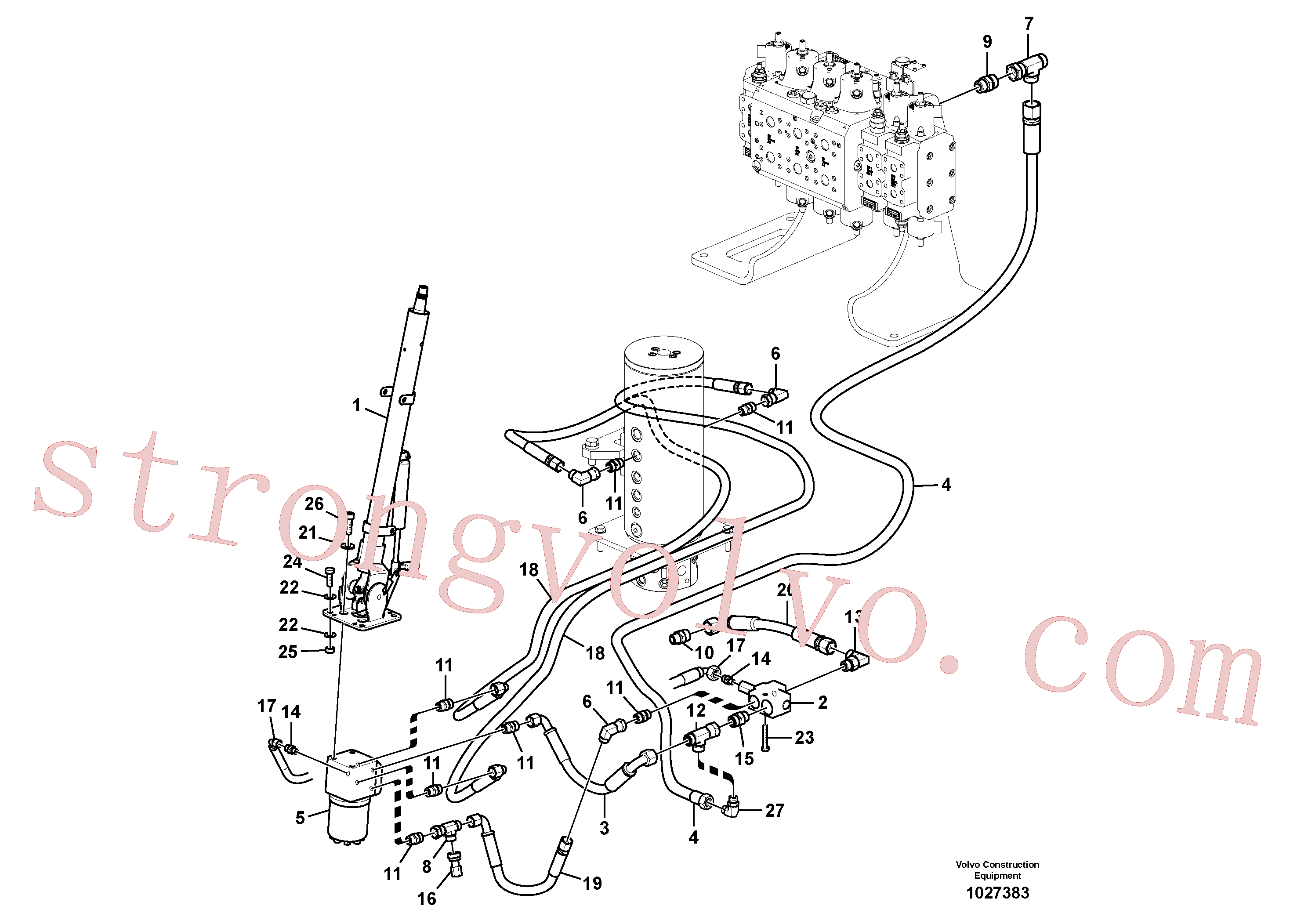 VOE936648 Volvo Sistema hidráulico, linha da direcção(1027383 Montagem)
