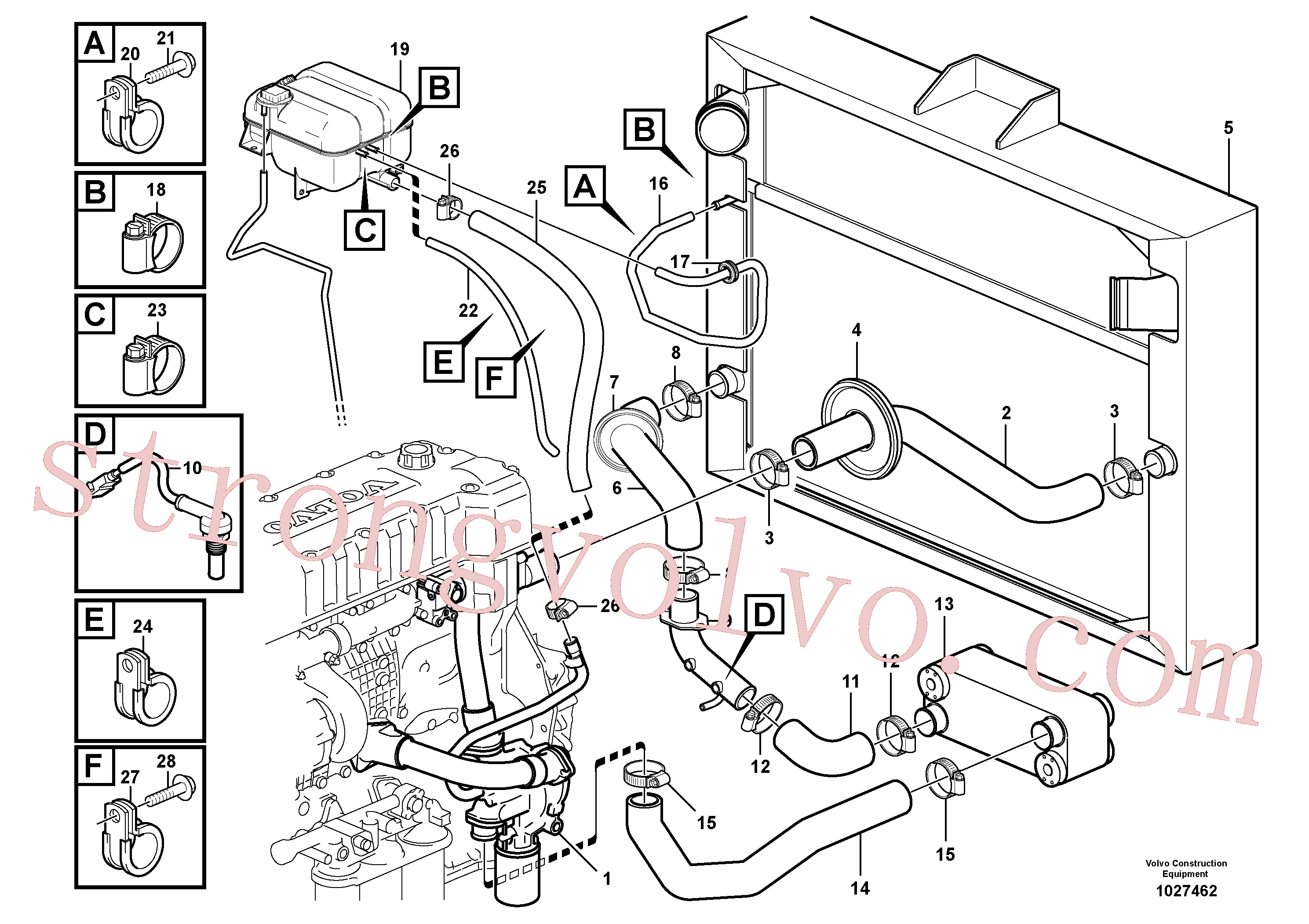 VOE943367 Volvo Sistema de arrefecimento(1027462 Montagem)
