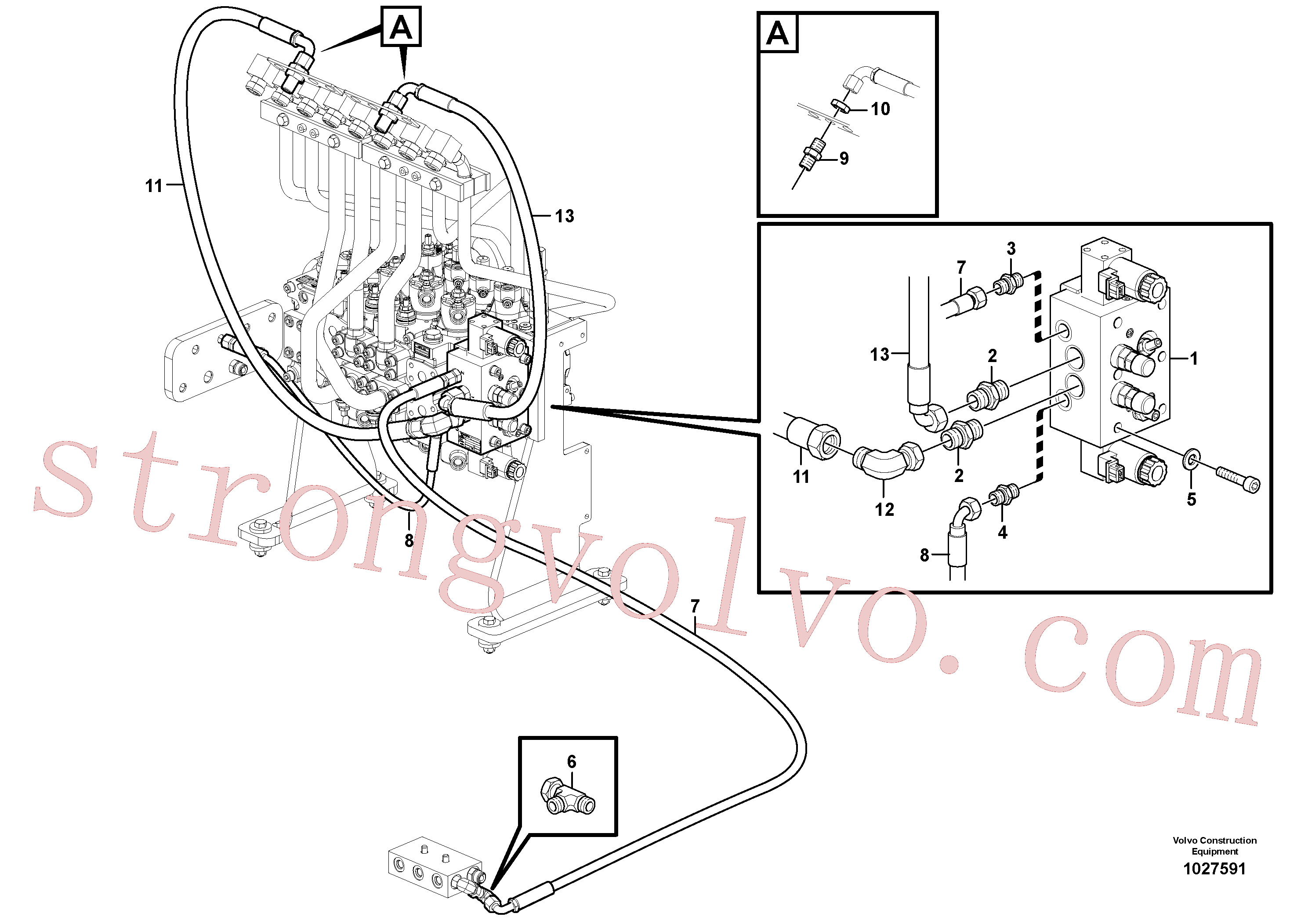 VOE937227 Volvo Hidráulica de serviço, inclinação e rotor na estrutura superior(1027591 Montagem)
