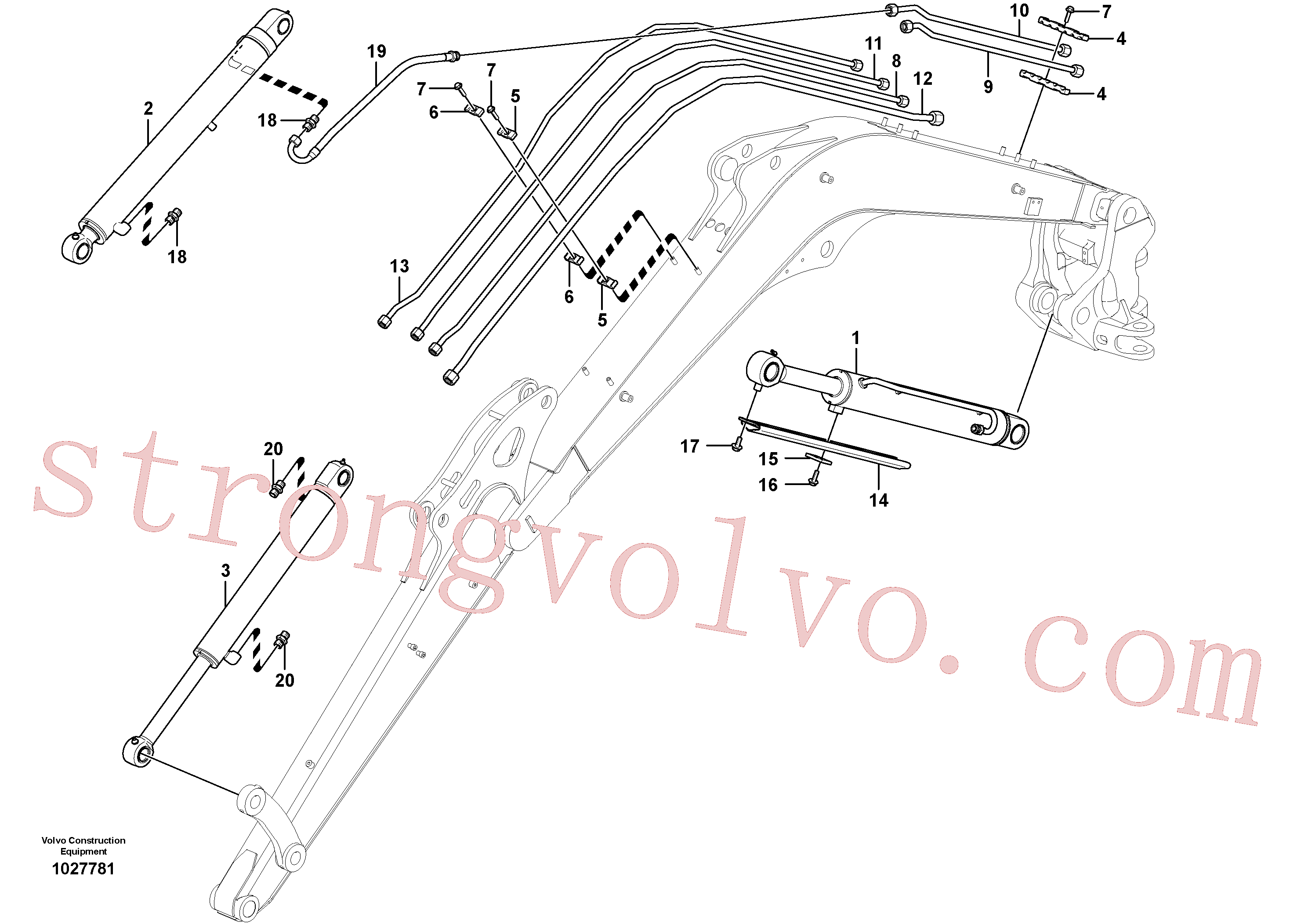 VOE15632971 Volvo Circuito hidráulico (lança)(1027781 Montagem)