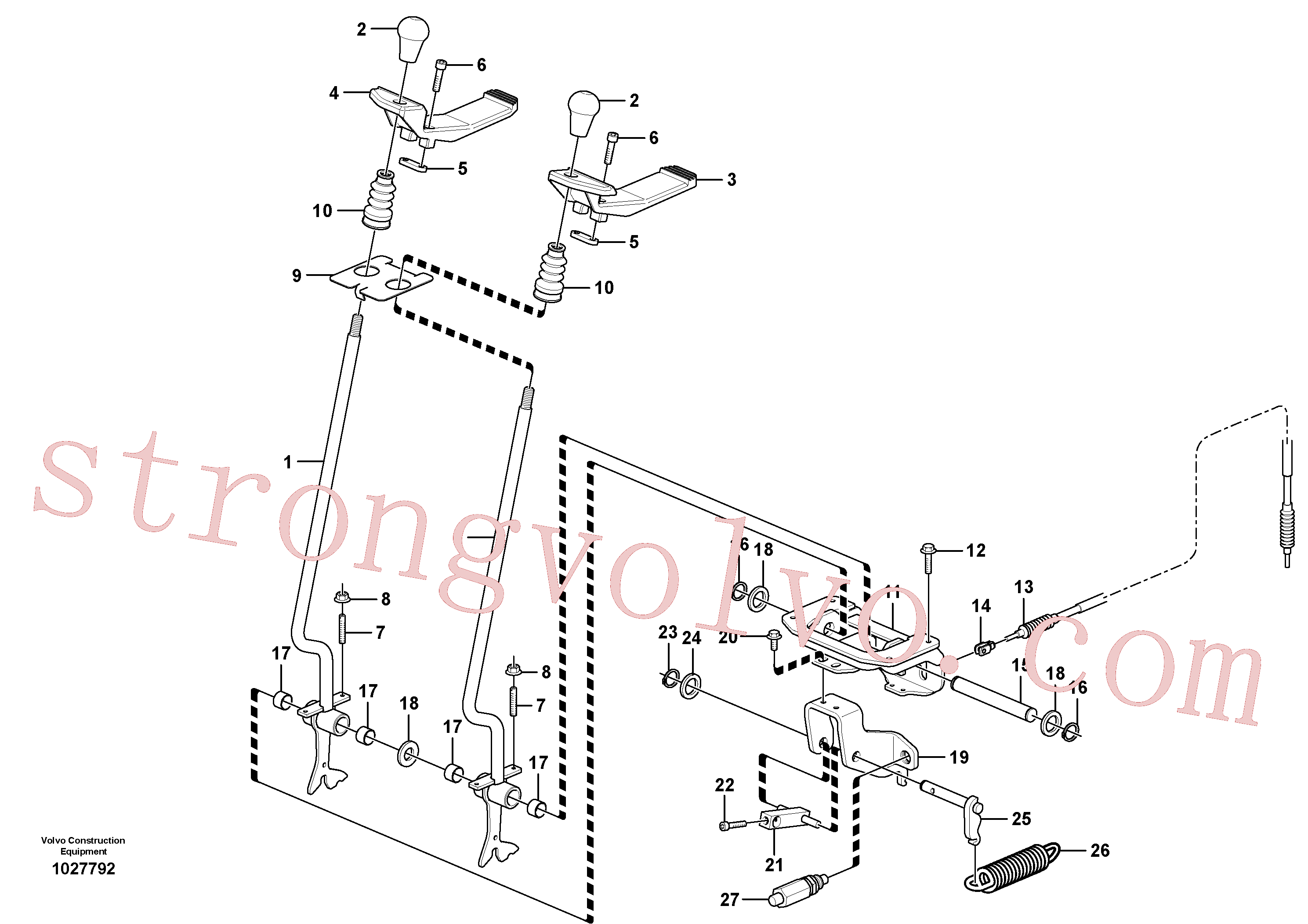 Atacado VOE15602860 Jogo alavancas Volvo escavadeira