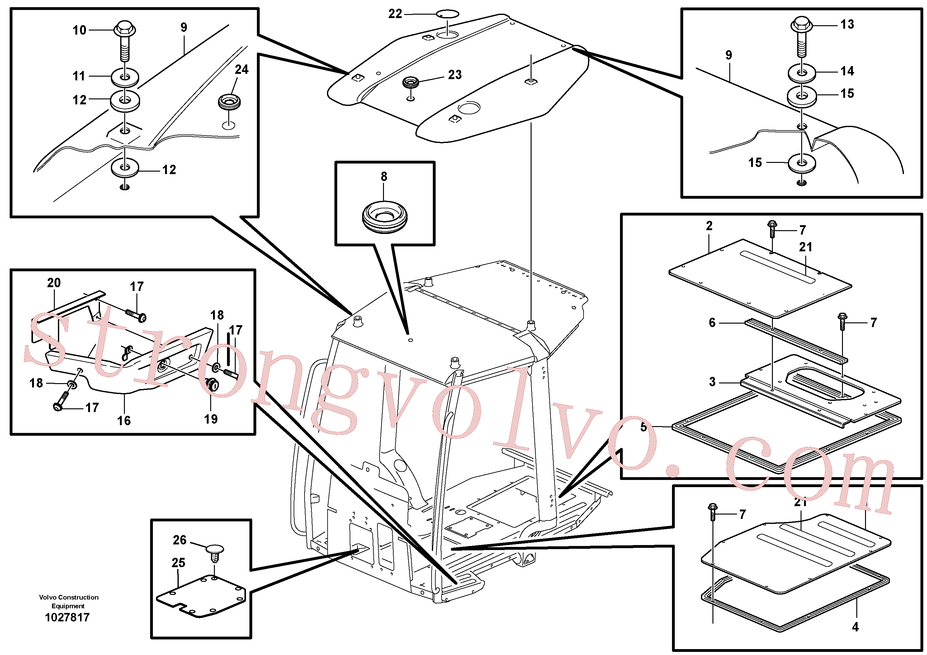 VOE983340 Volvo Carroçaria: painel do tejadilho e do piso(1027817 Montagem)