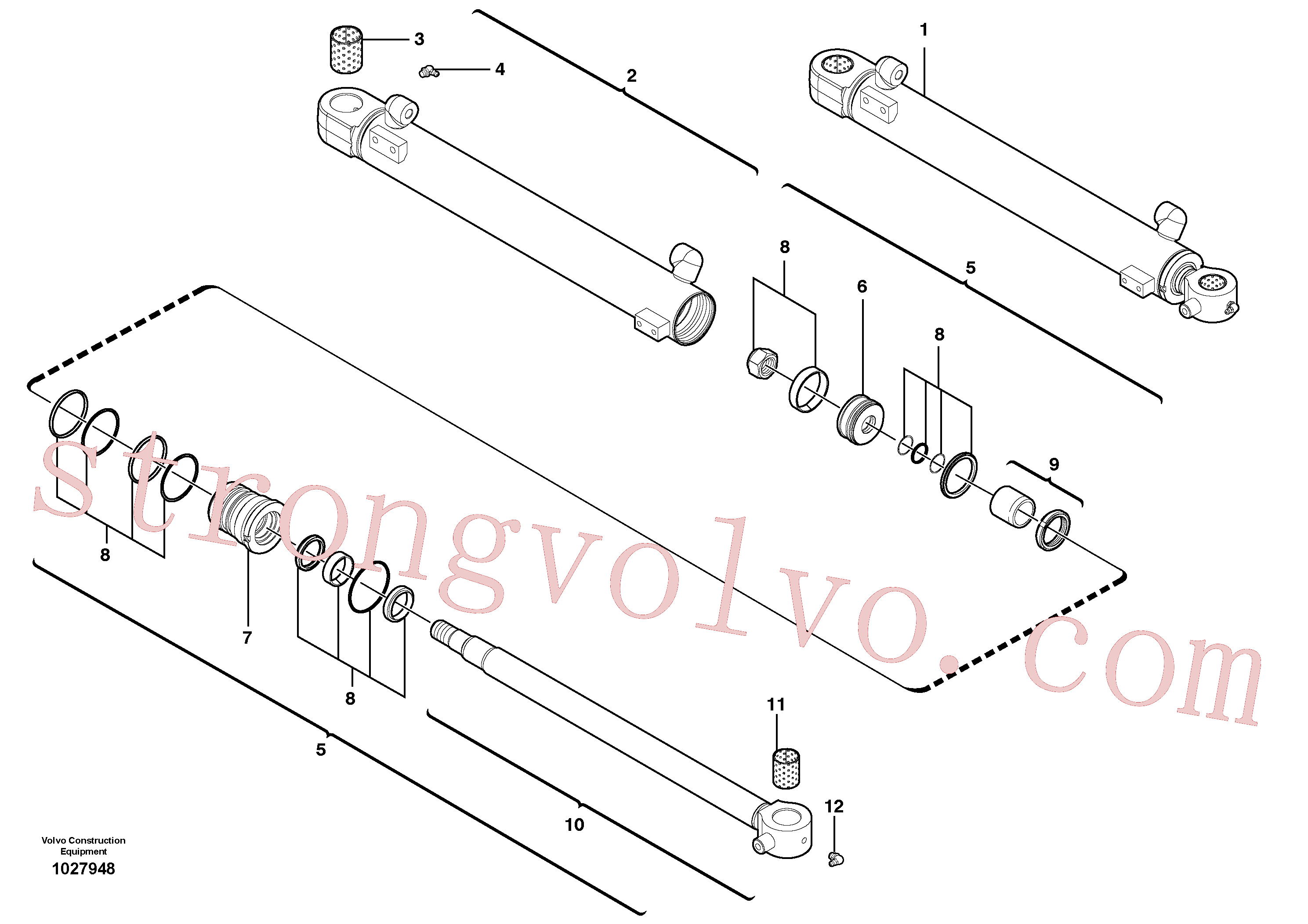 VOE11988466 Volvo Cilindro da lança(1027948 Montagem)