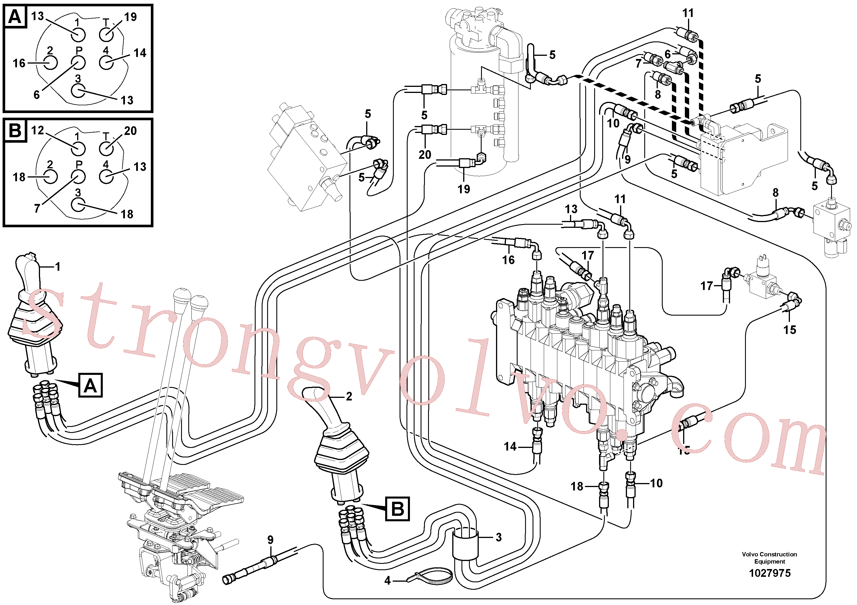 VOE939901 Volvo Circuito hidráulico (baixa pressão)(1027975 Montagem)