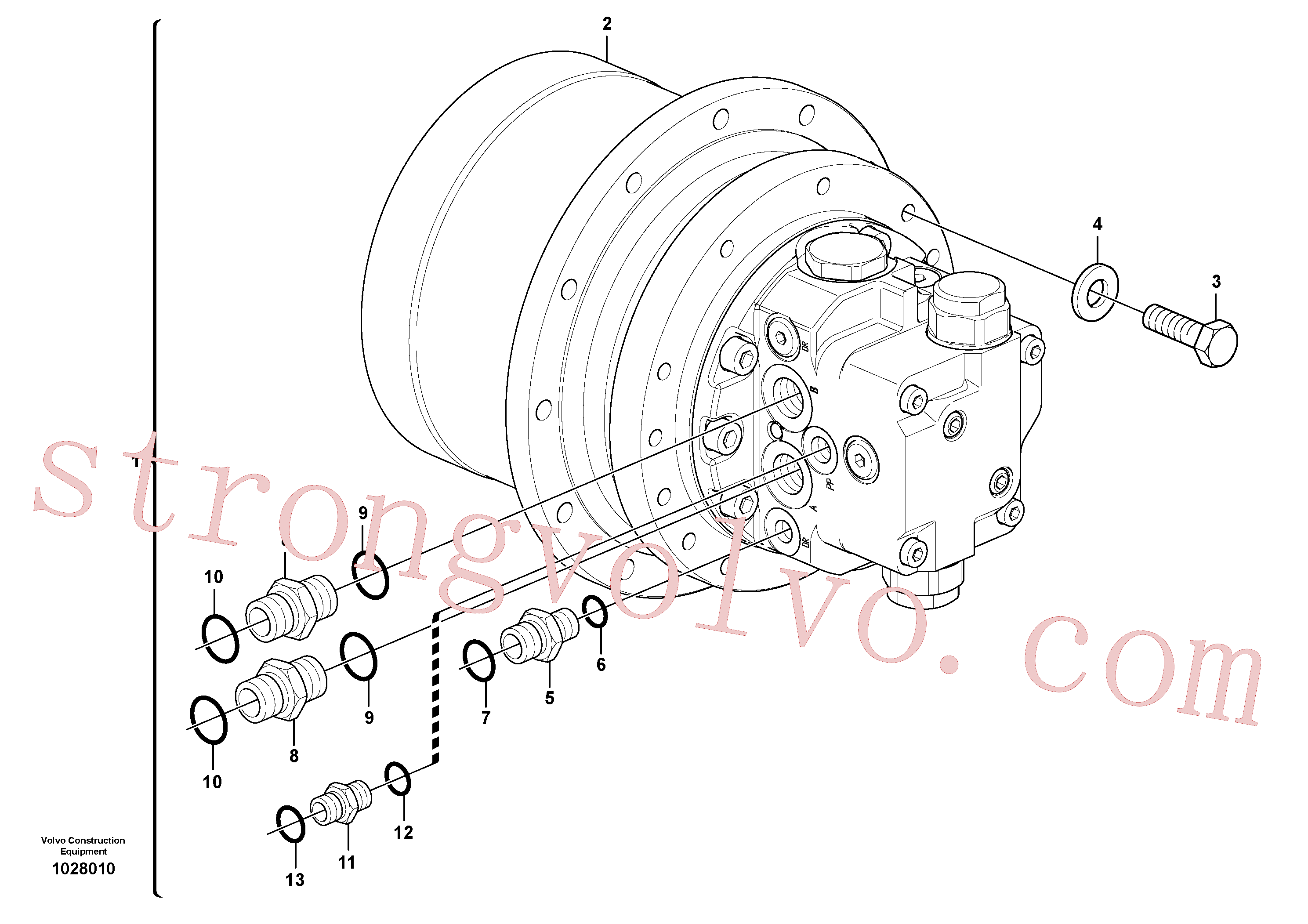VOE11808684 Volvo Motor de curso com peças de montagem(1028010 Montagem)