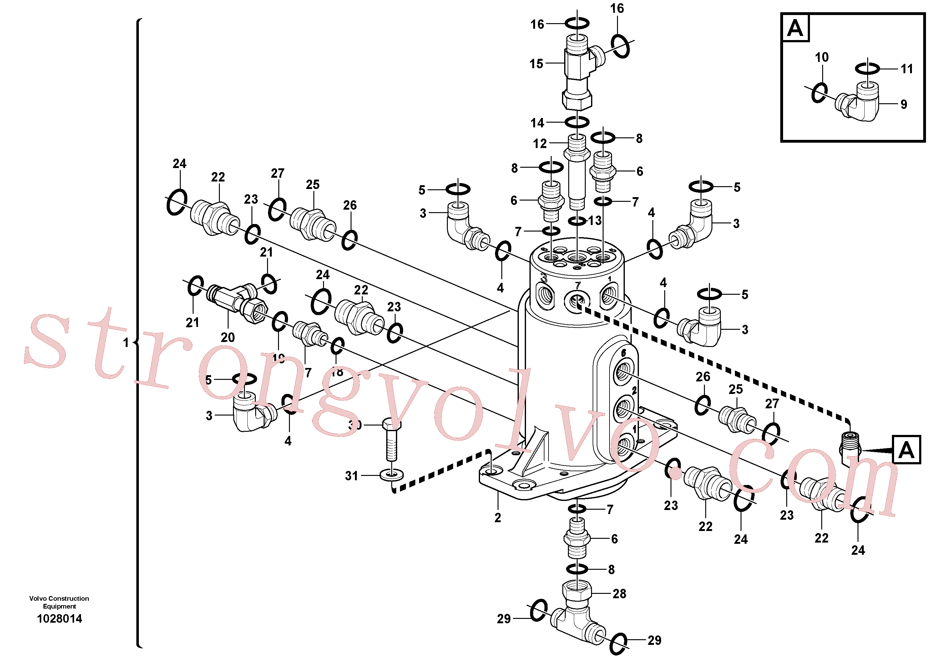 Atacado VOE11712785 Parafuso de encosto Volvo escavadeira