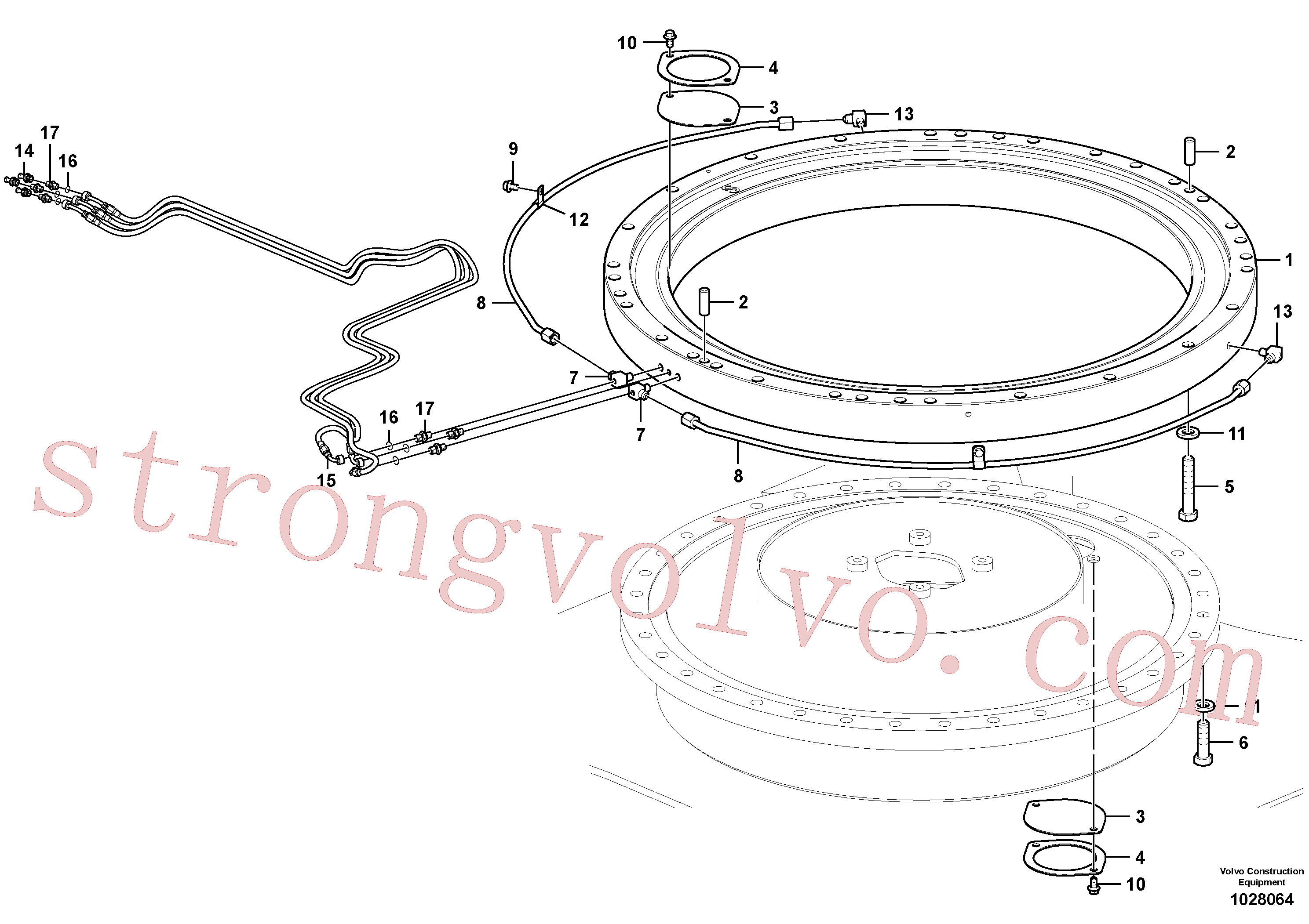 VOE14531862 Volvo Acoplamento do anel rotativo(1028064 Montagem)