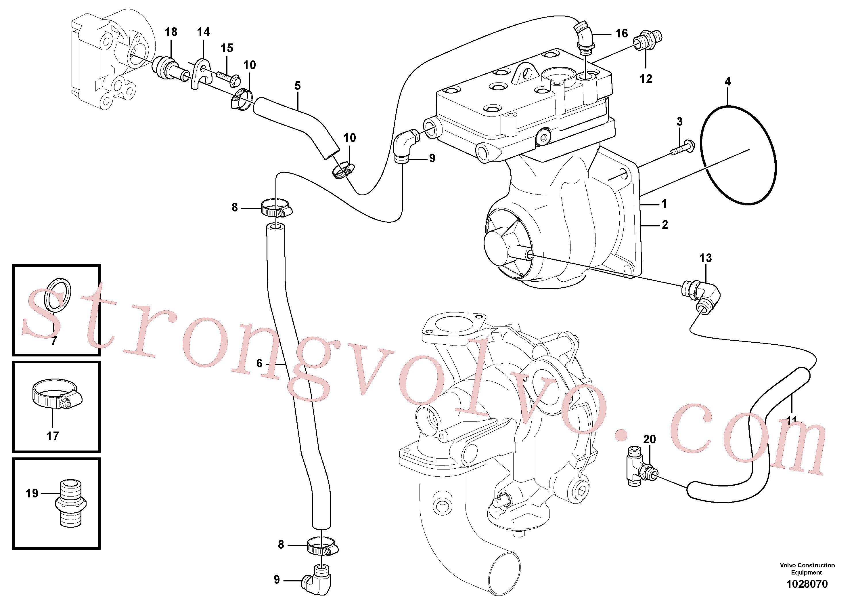 VOE13933859 Volvo Compressor de ar com acessórios(1028070 Montagem)
