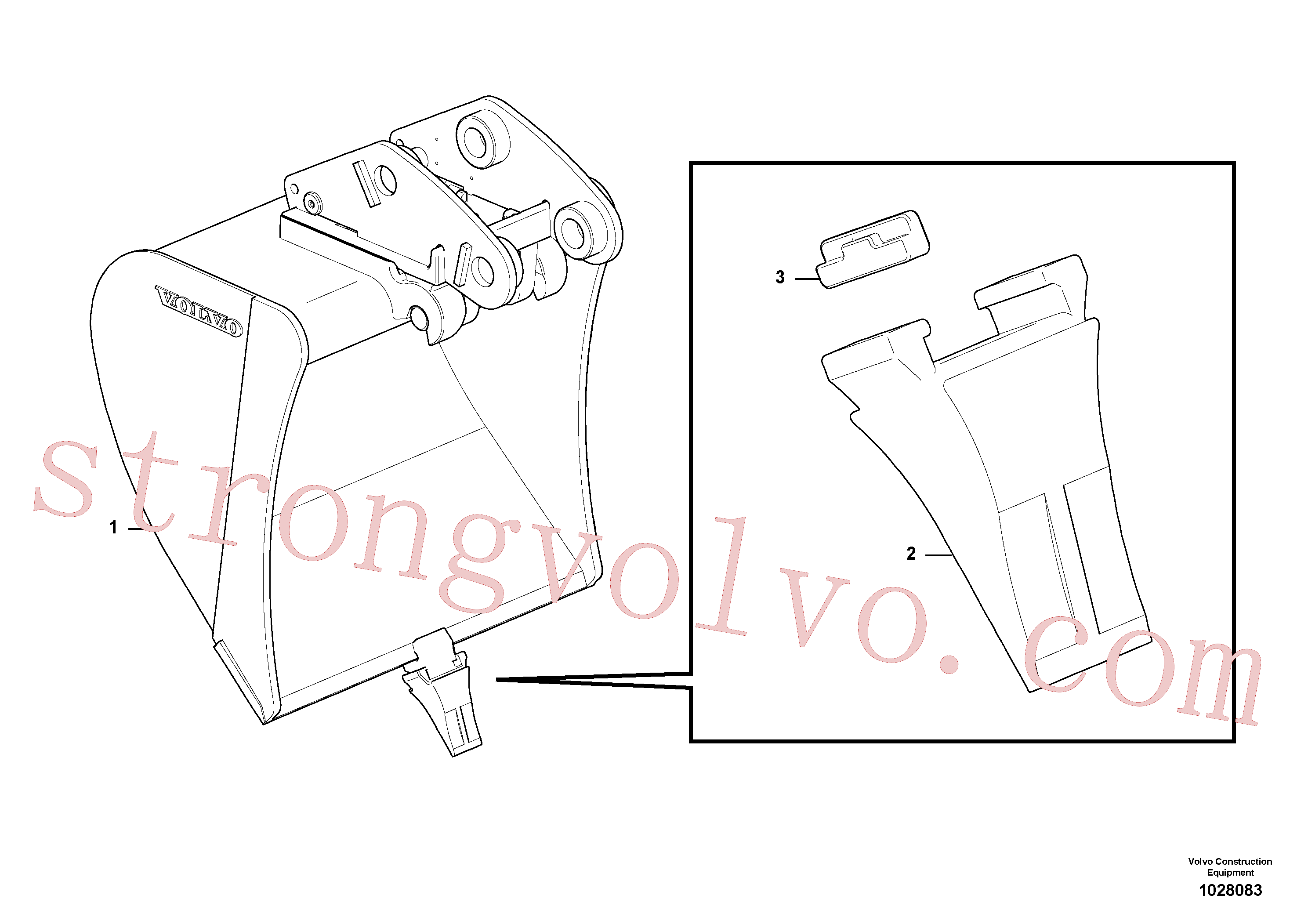 China Made VOE11807246 Caçamba normal Volvo Acessórios para escavadeira