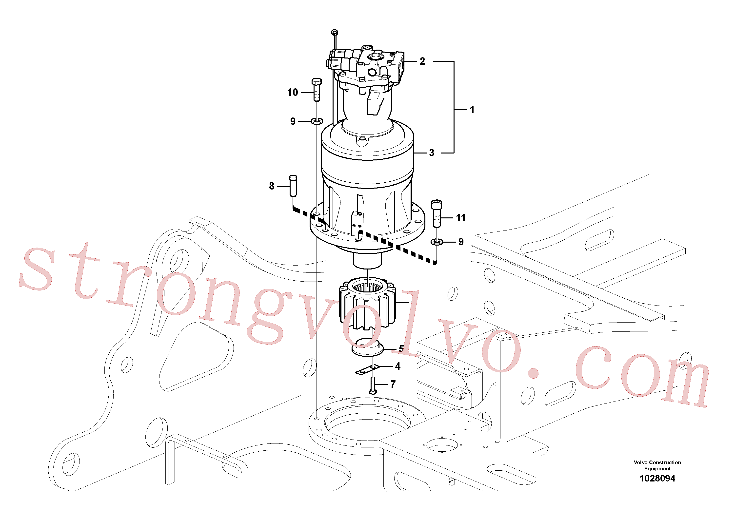 SA1055-00481 Volvo Motor de rotação com peças de montagem(1028094 Montagem)