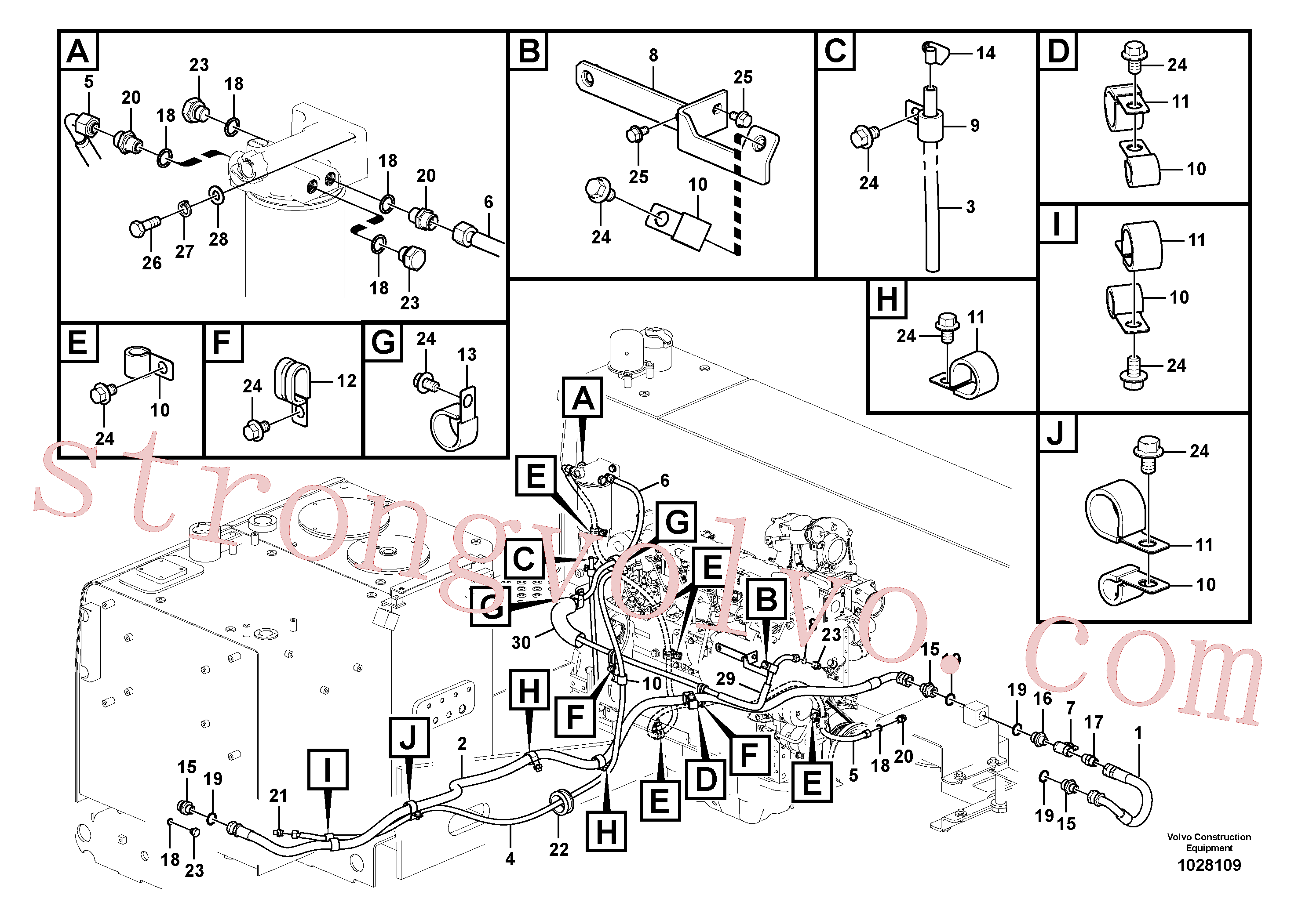 VOE14512894 Volvo Tubo de combustível - depósito de combustível(1028109 Montagem)