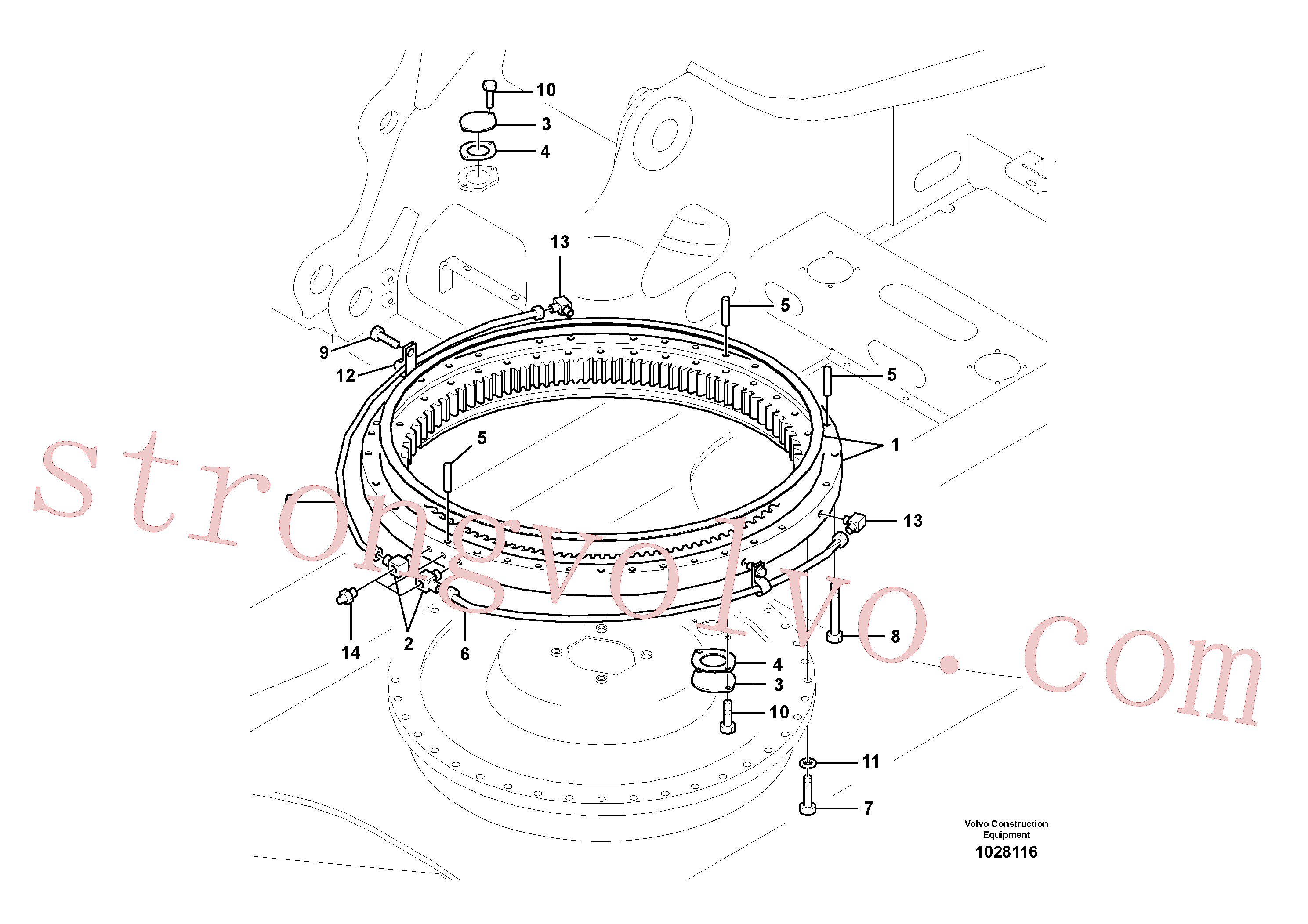 Atacado VOE14563334 Swing gear Volvo escavadeira
