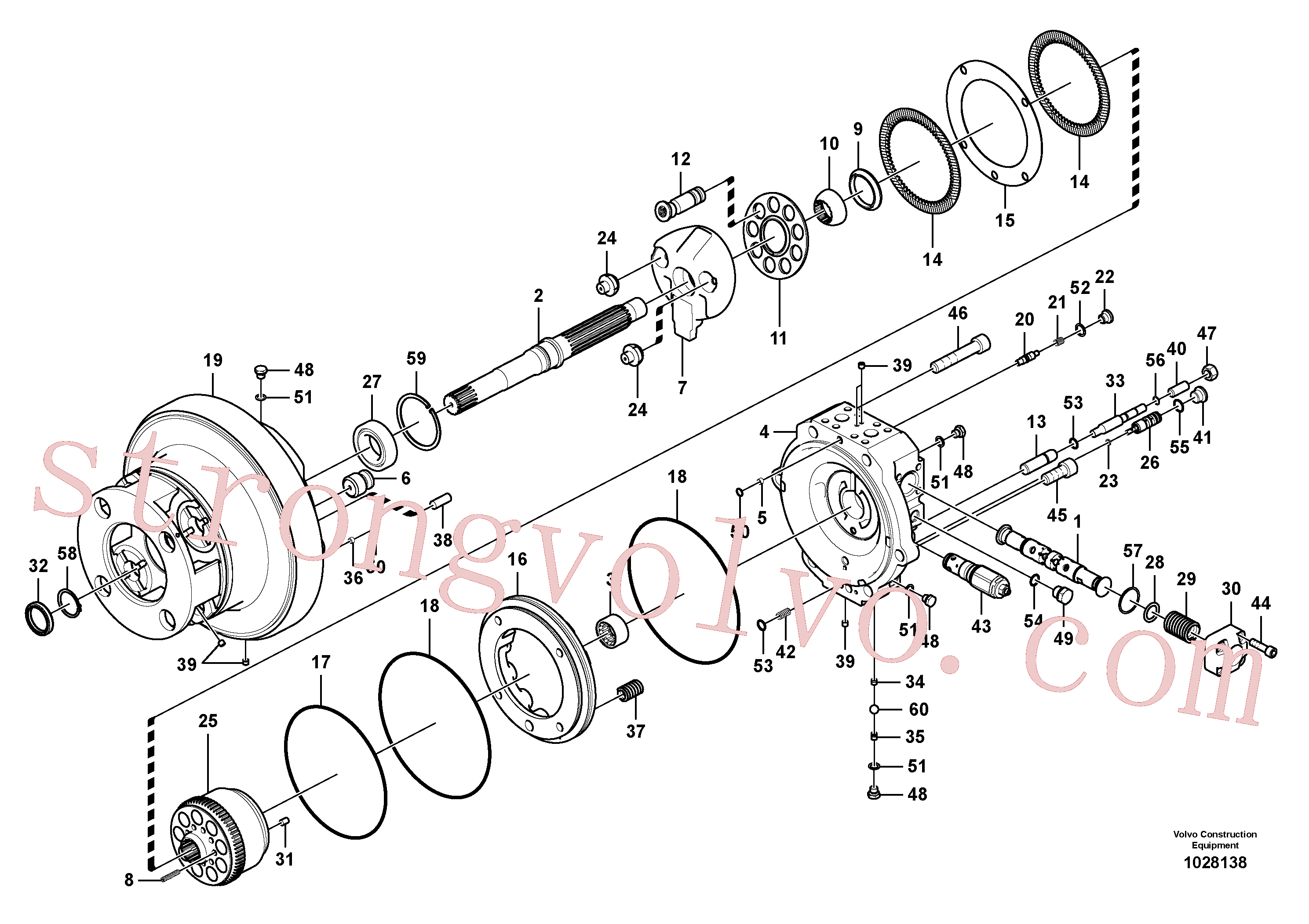 VOE14506955 Volvo Motor de deslocação(1028138 Montagem)
