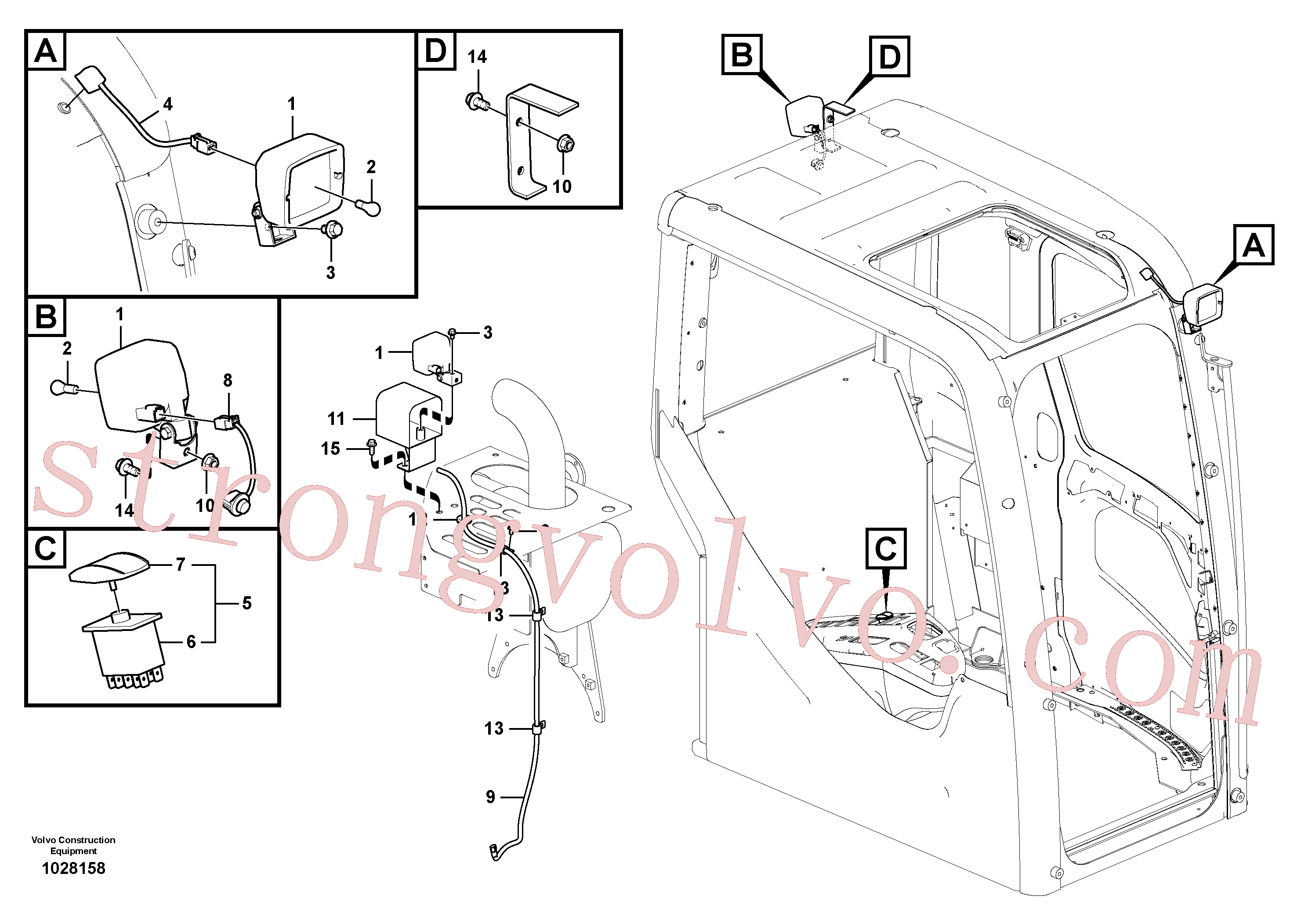 VOE14529396 Volvo Luzes de trabalho, extra(1028158 Montagem)
