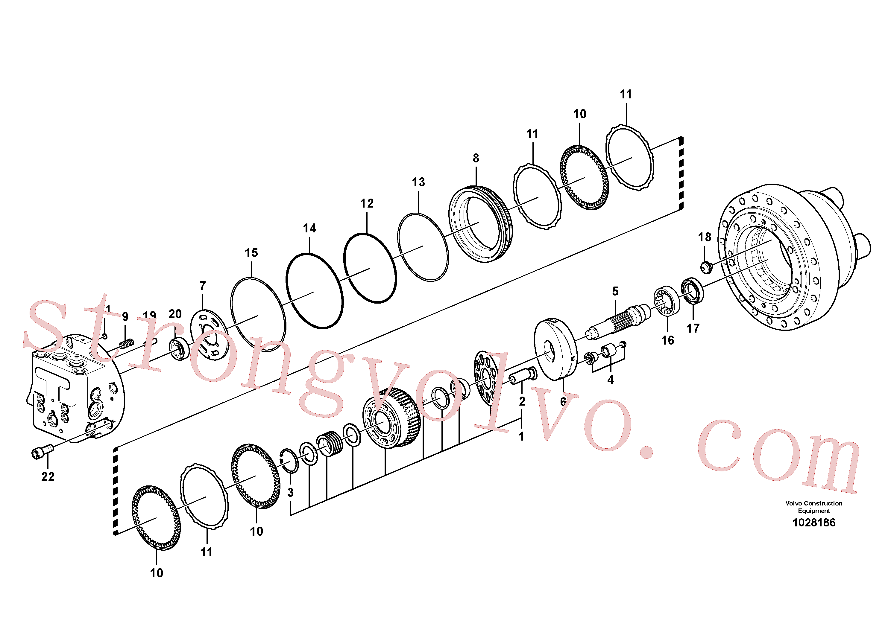 VOE14573819 Volvo Motor de deslocação(1028186 Montagem)