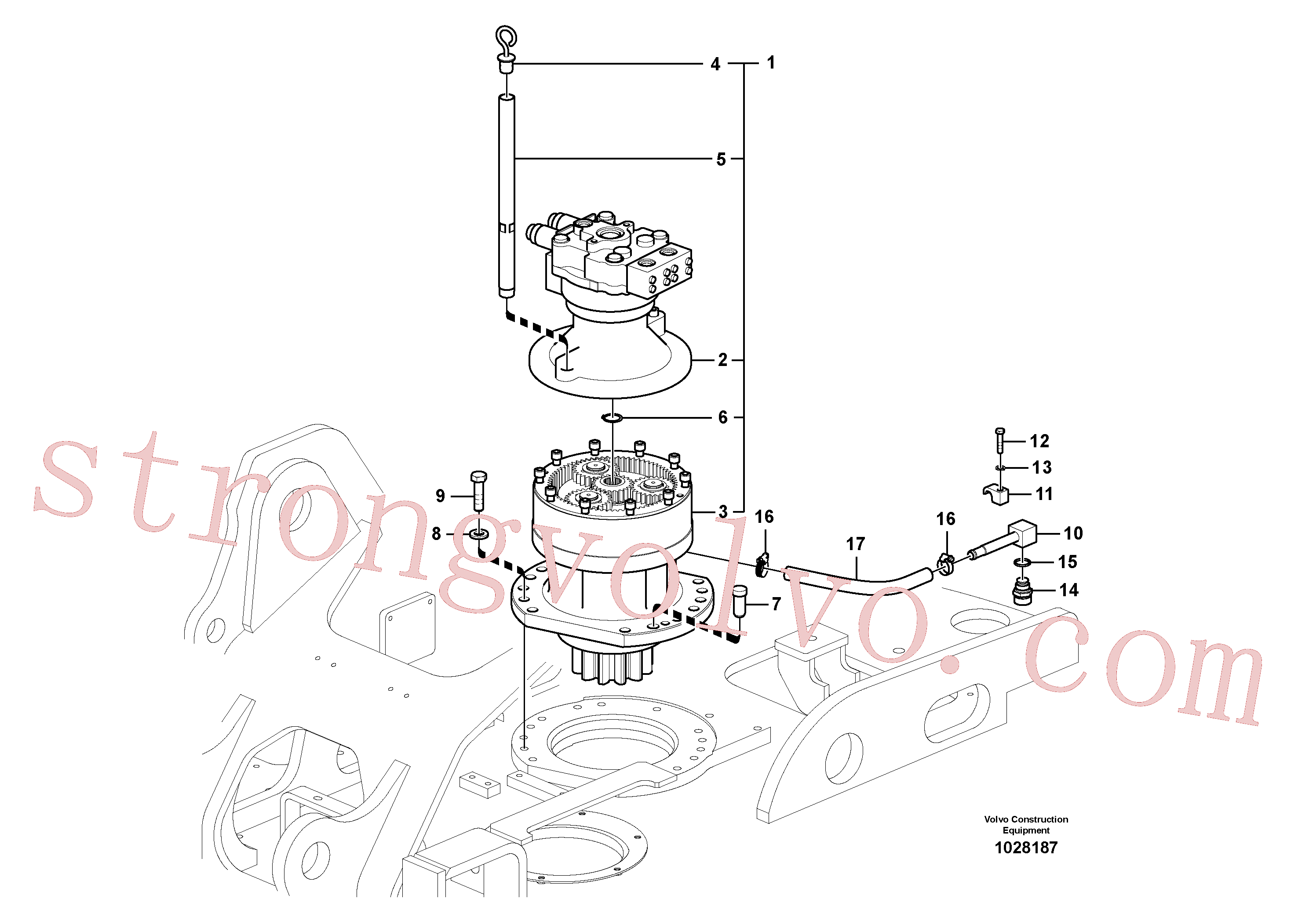 VOE14563573 Volvo Motor de rotação com peças de montagem(1028187 Montagem)