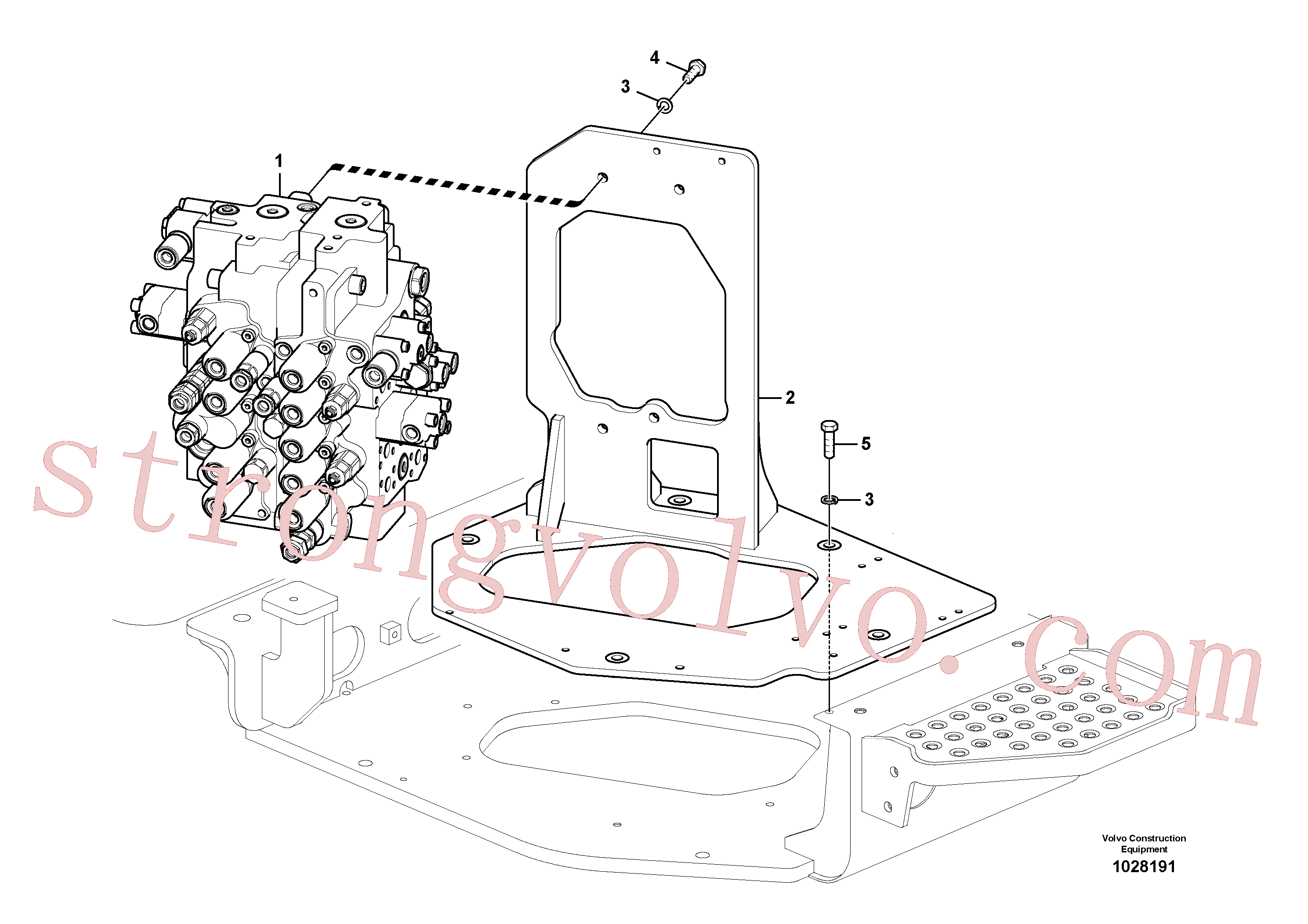 VOE14643838 Volvo Válvula de comando com acessórios.(1028191 Montagem)